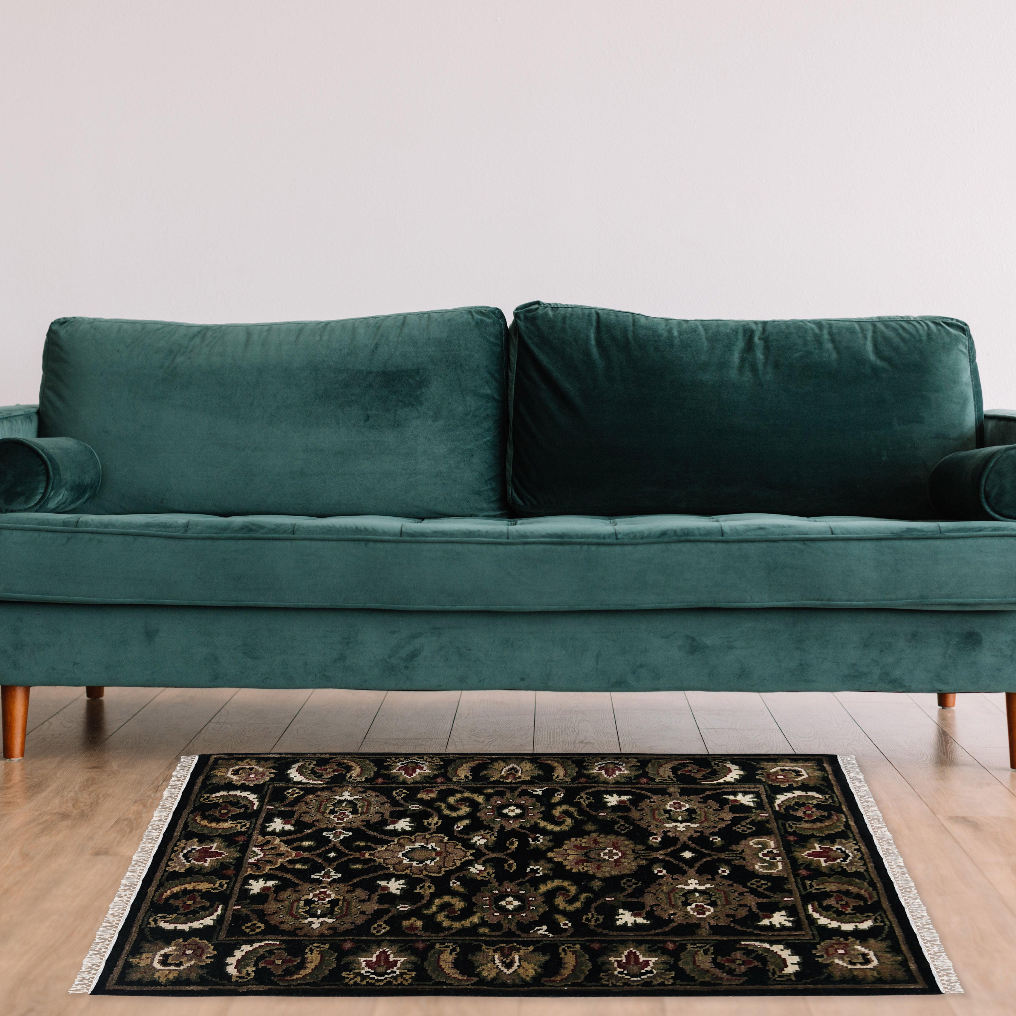 Luxor Classic Pattern Hand Knotted Rectangle Anti-Skid Designer Carpet, Prayer Rug For Office Cabins, Small Living Spaces - 2'X3'