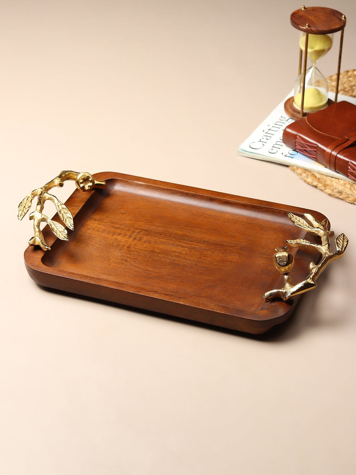Pomegranate tray gold M.M.I. OVERSEAS
