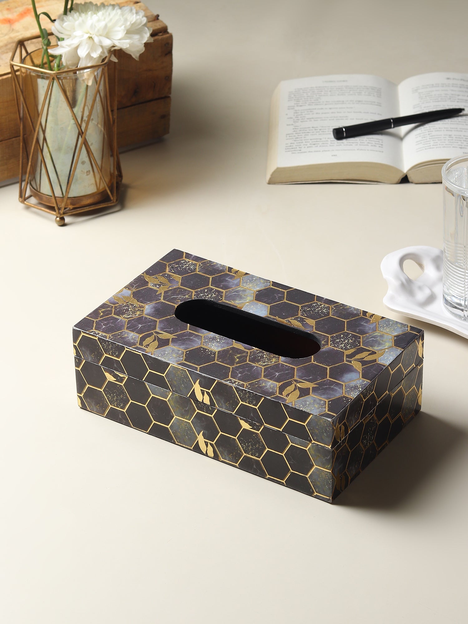 Gilded Hive Tissue Box