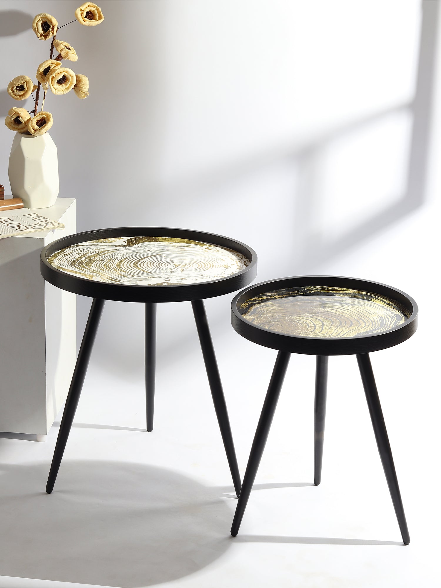Oakveil Black Table Set of 2 M.M.I. OVERSEAS