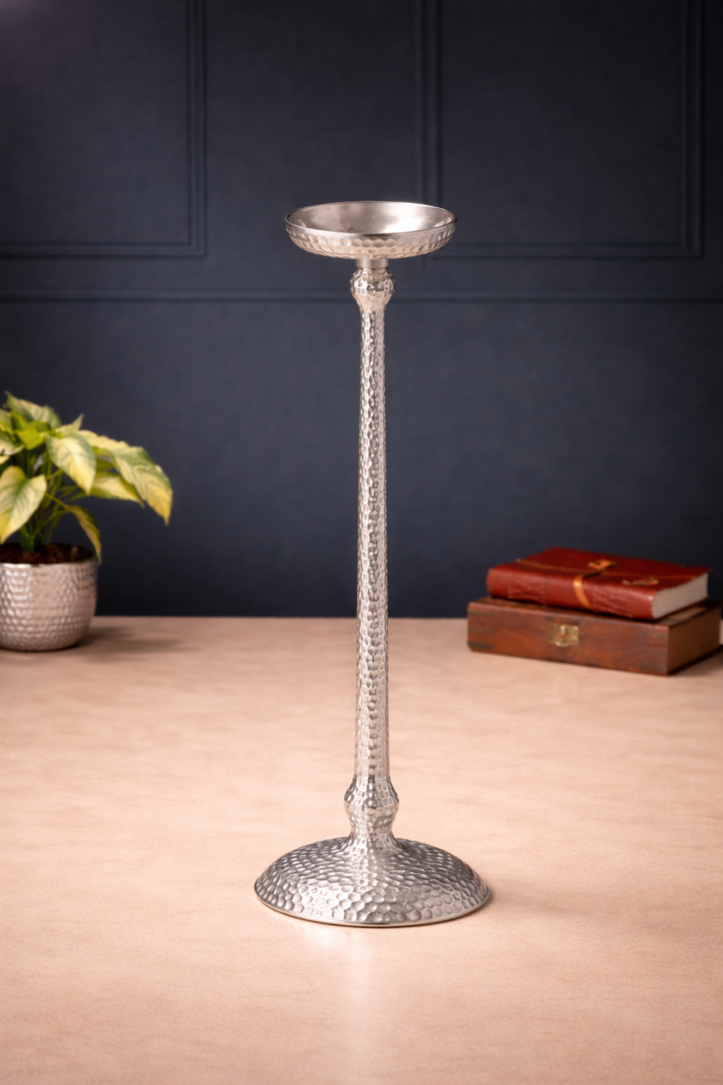 Harrington Large Silver candle holder M.M.I. OVERSEAS