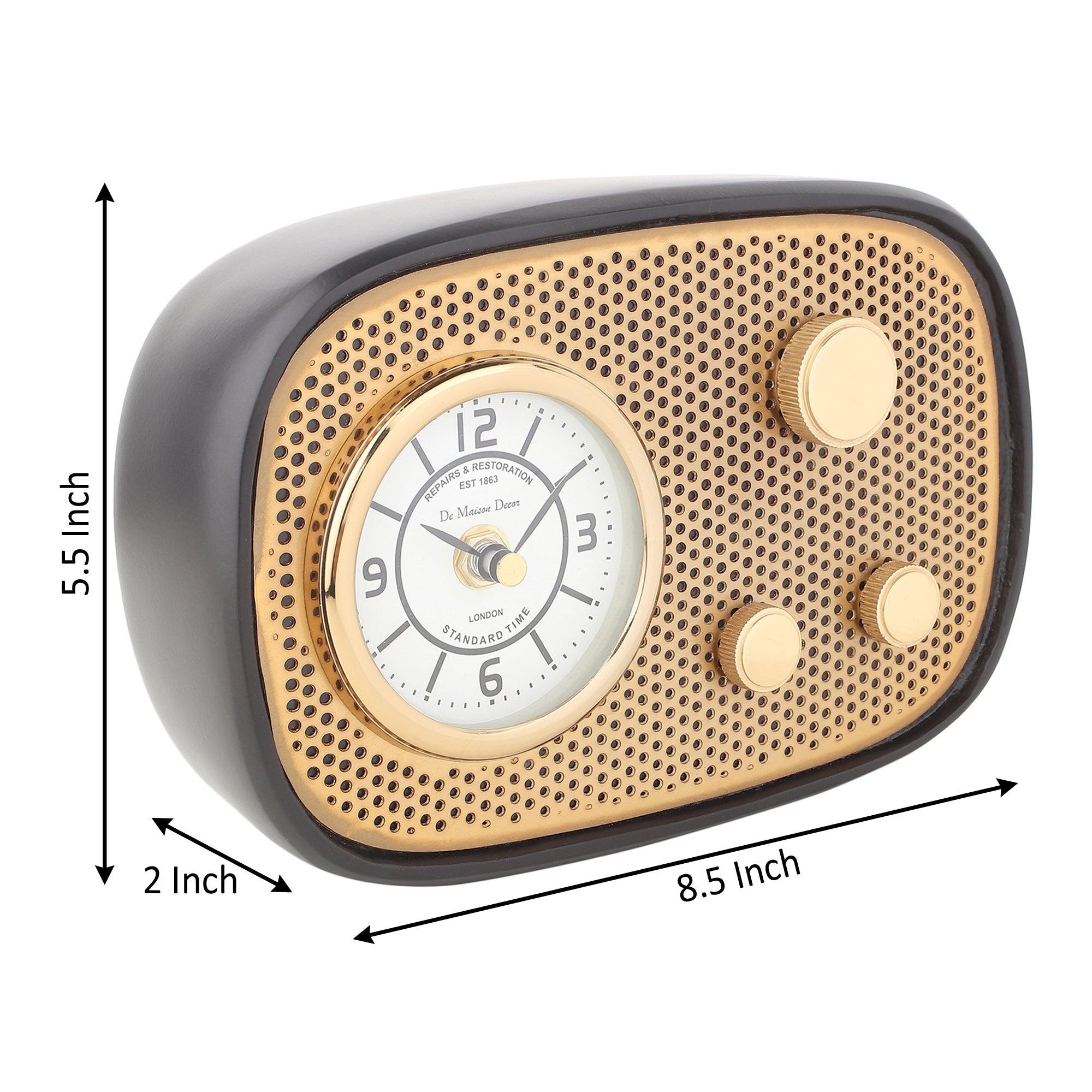 Radio Wave Table Clock in Black Frame - Ouch Cart