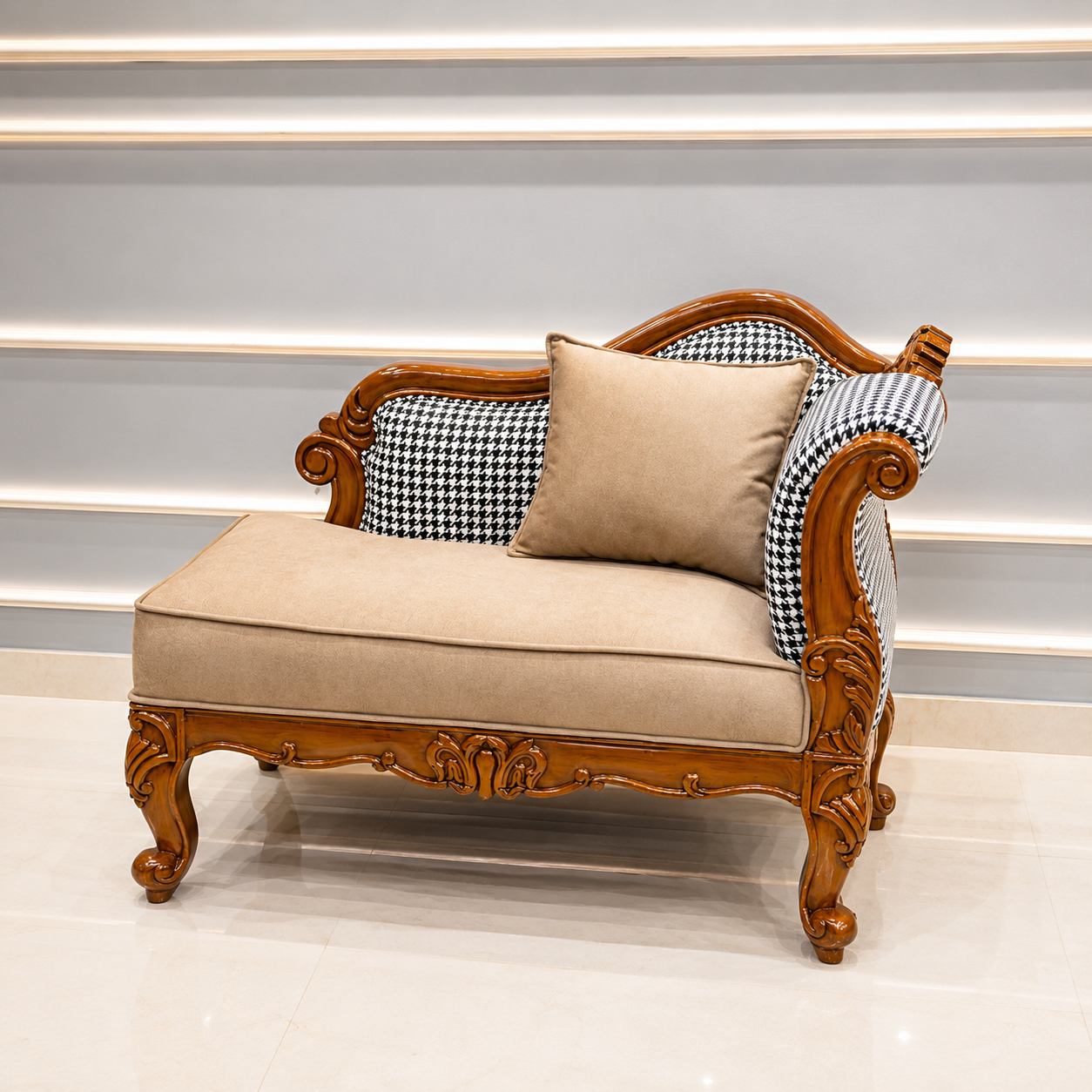Ouch Cart Luxury Wooden Accent Chair |