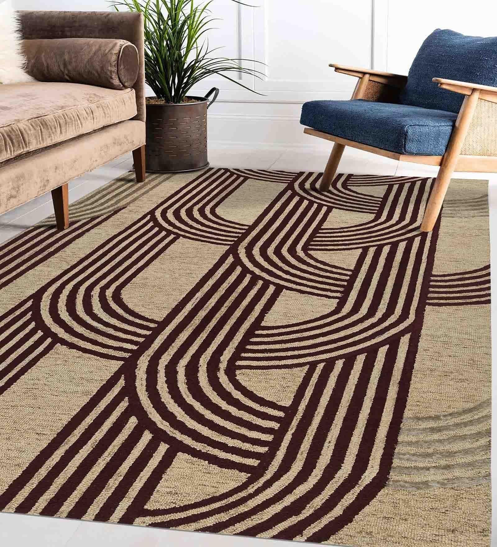 RED ROBIN Wool & Viscose Canyan 5x8 Feet Hand-Tufted Carpet - Rug - Ouch Cart