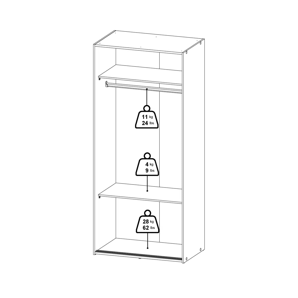Chandria Bedroom Armoire – Space-Saving Wardrobe Closet with Ample Storage OUCH CART