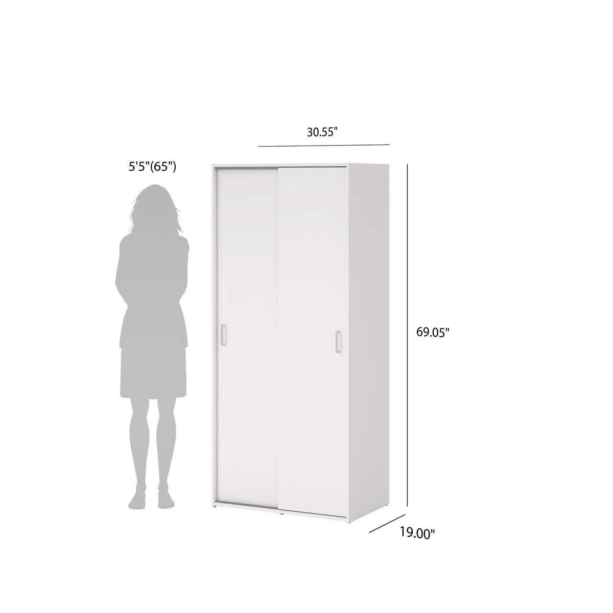 Chandria Bedroom Armoire – Space-Saving Wardrobe Closet with Ample Storage-OUCH CART | Wardrobe