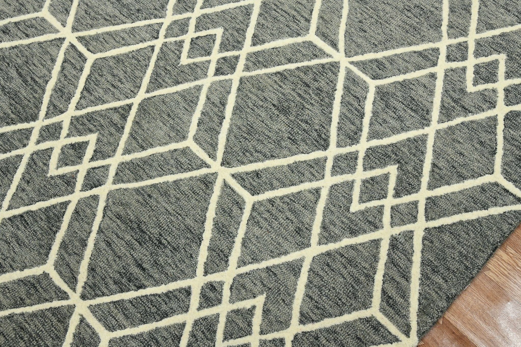 Gray Wool Vista 5x8 Feet  Hand-Tufted Carpet - Rug