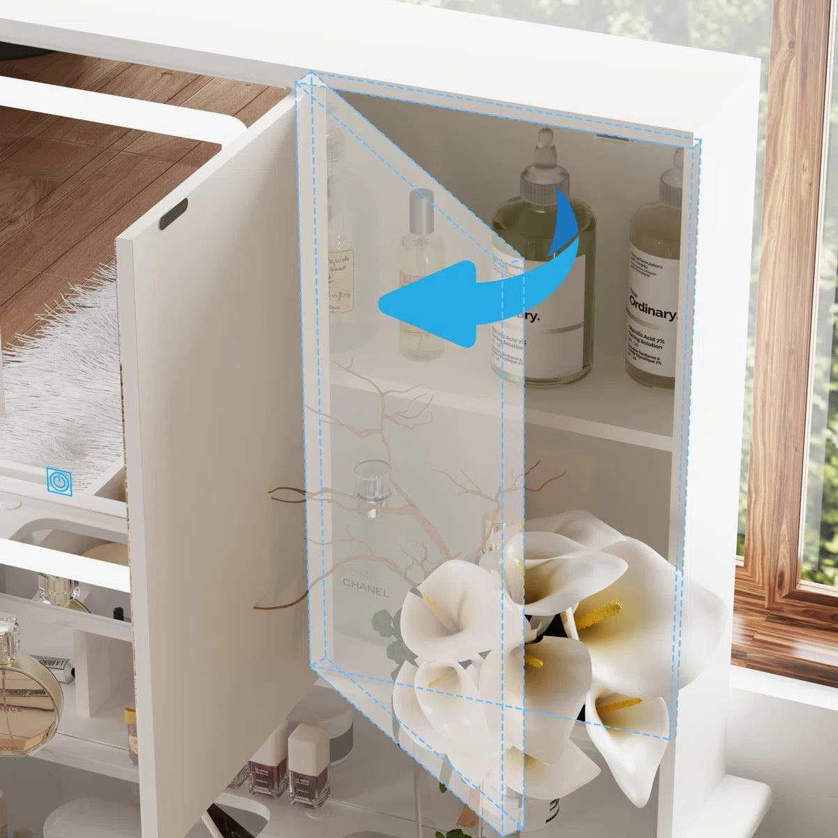 Luxury Makeup Vanity Desk with LED Lights and Storage