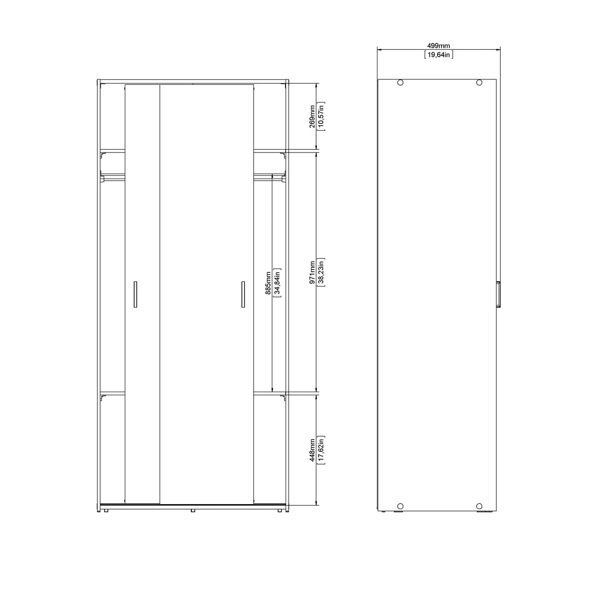 Chandria Bedroom Armoire – Space-Saving Wardrobe Closet with Ample Storage OUCH CART