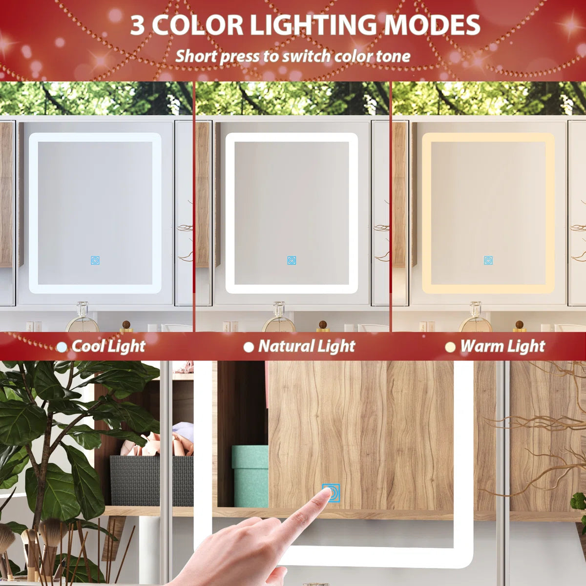 Luxury Makeup Vanity Desk with LED Lights and Storage