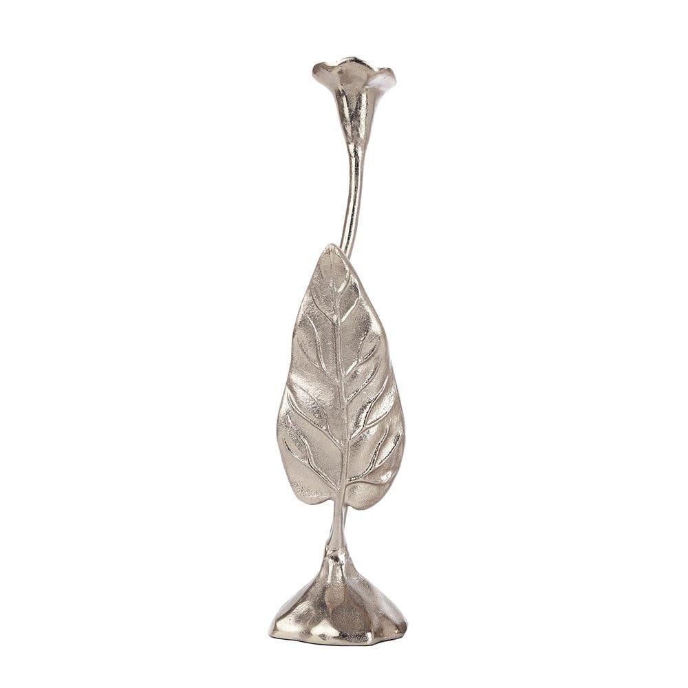 Jules Leaf Candle Holder Medium Silver - Ouch Cart