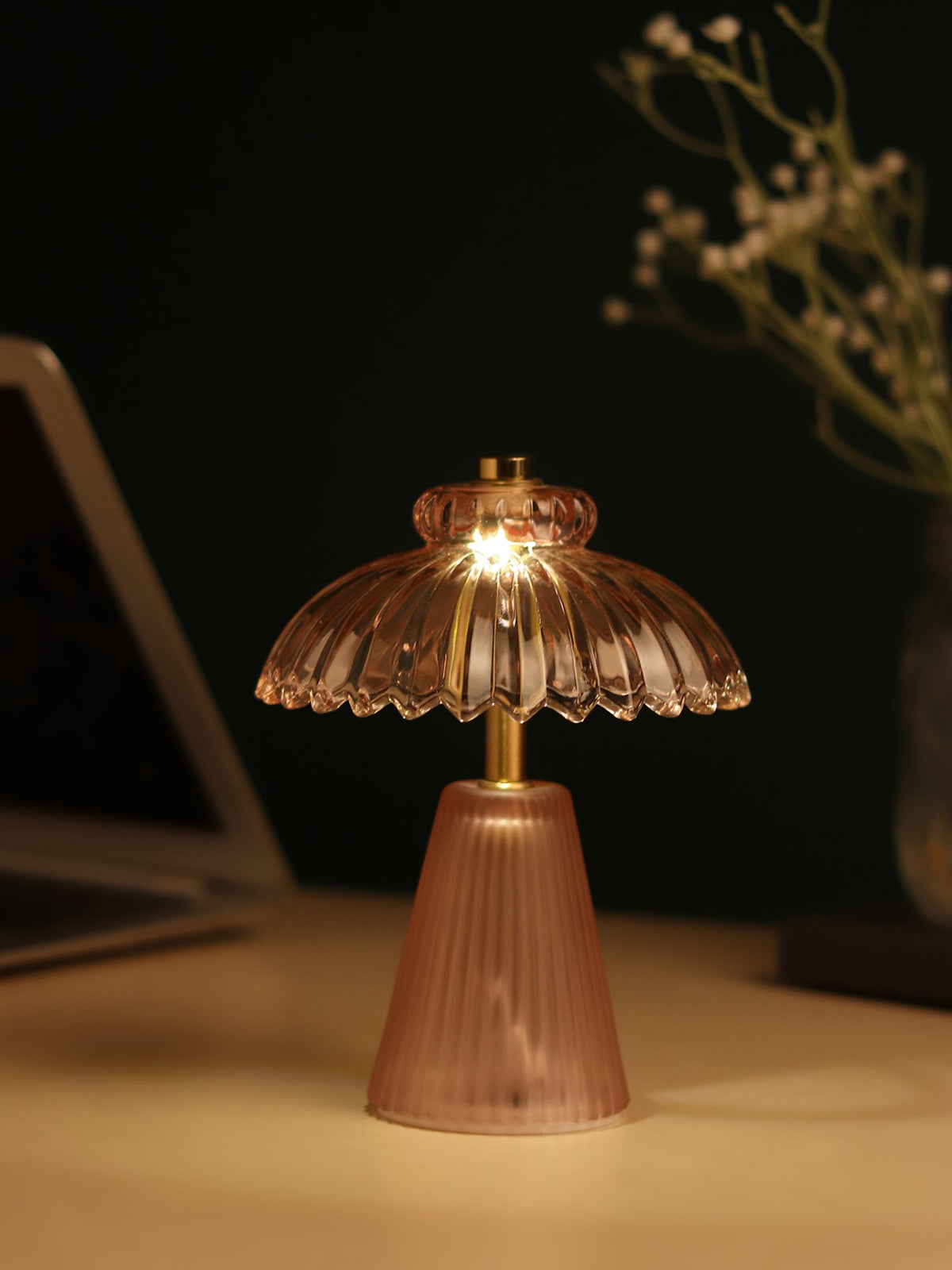 Cressa Crystelle Glass Lamp Ouch Cart