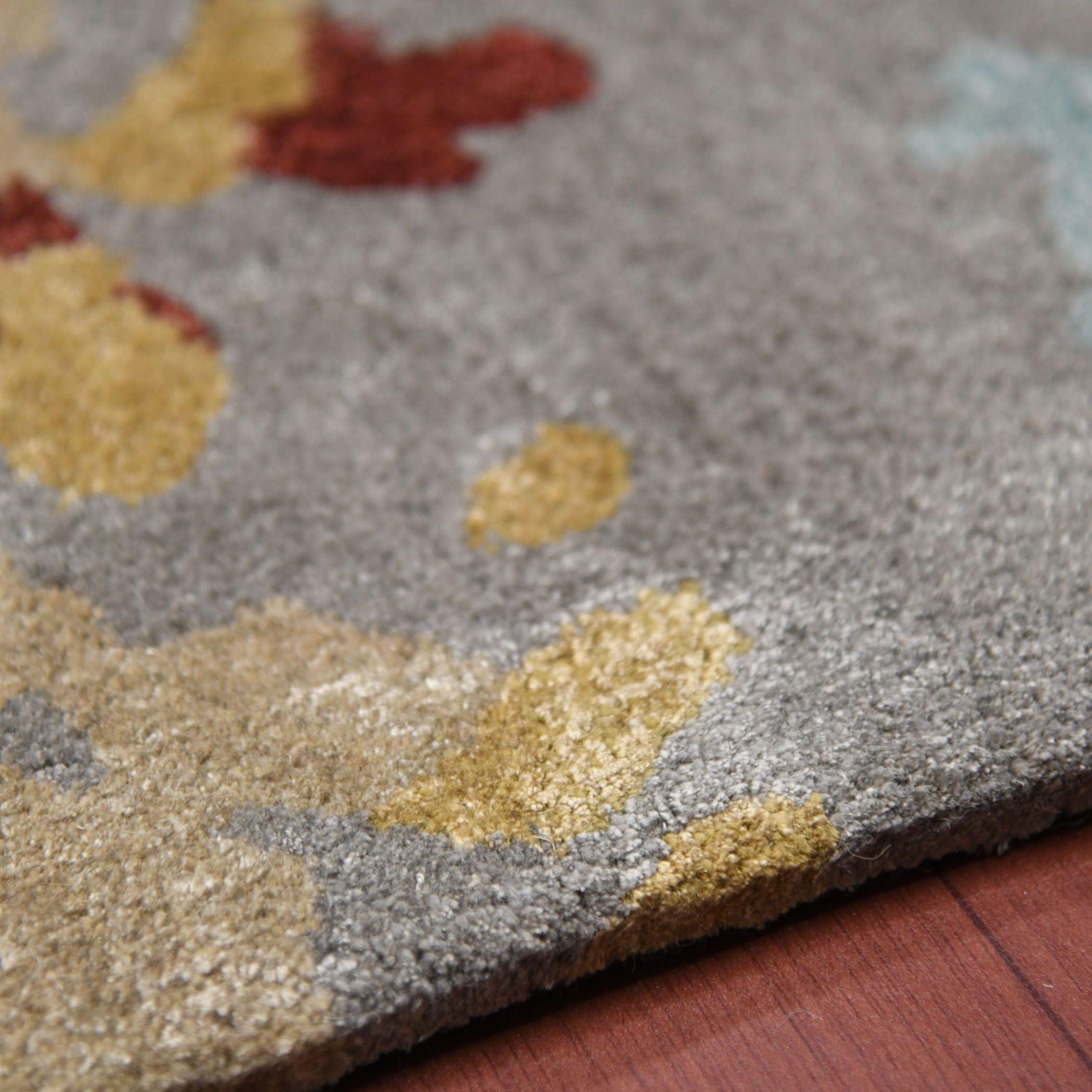 Orange Wool & Viscose Dream Scape 4x6 Feet Hand-Tufted Carpet - Rug - Ouch Cart