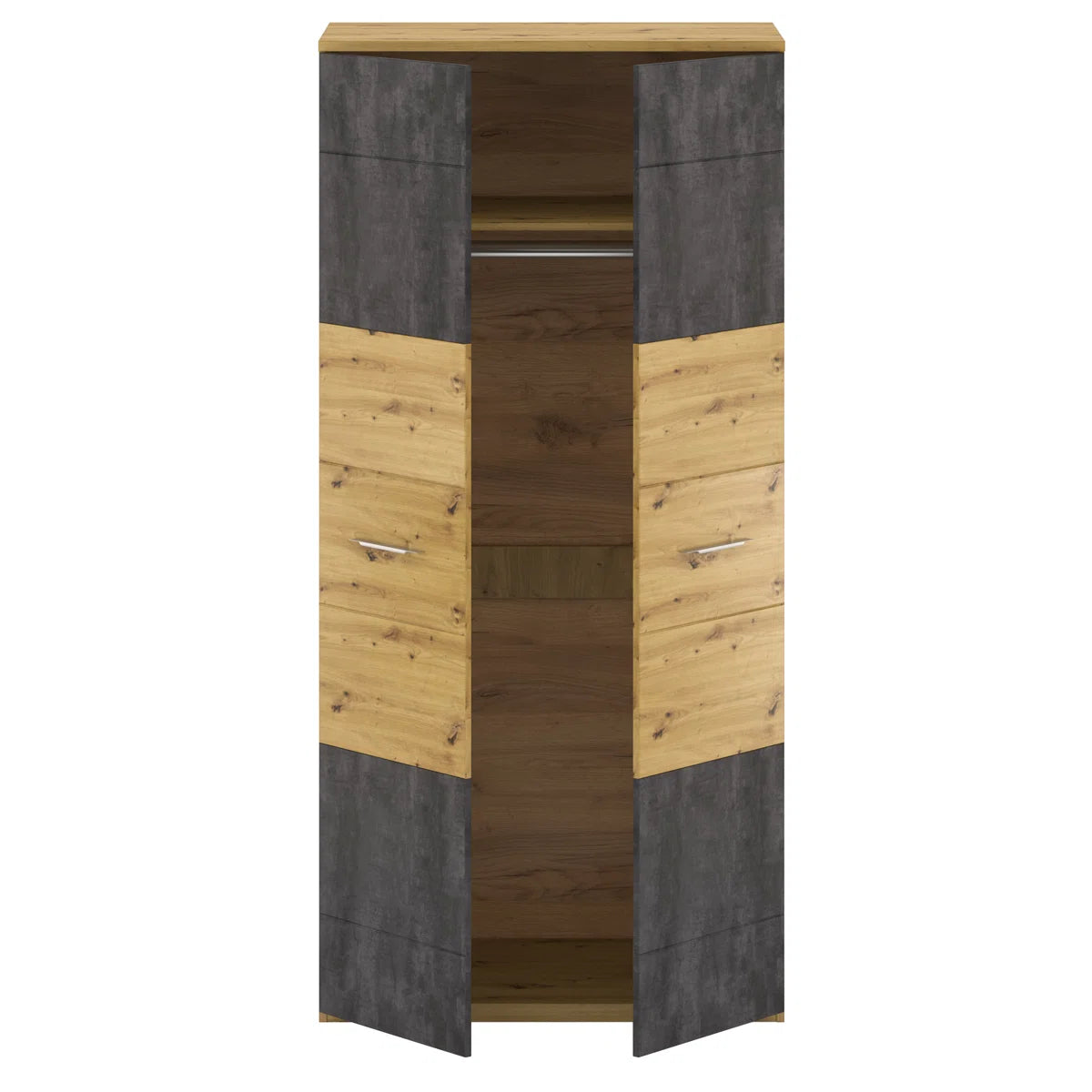 Aarib Bedroom Armoire – Contemporary Wooden Closet for Organized Storage OUCH CART