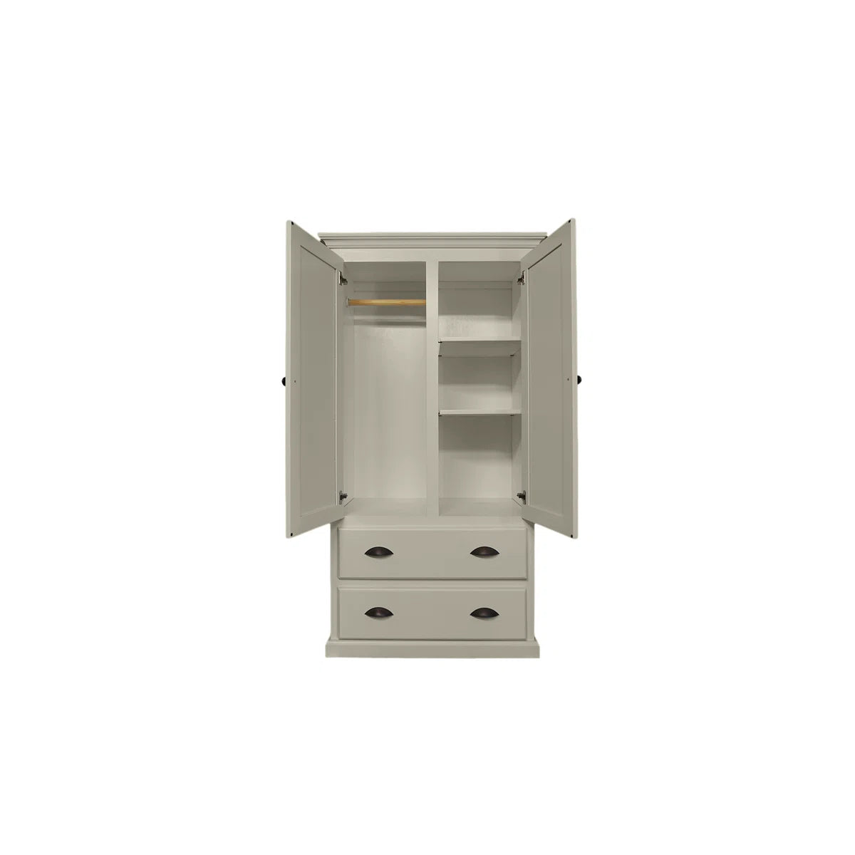 Conda Wardrobe Armoire – Elegant Solid Wood Closet with Drawers & Shelves