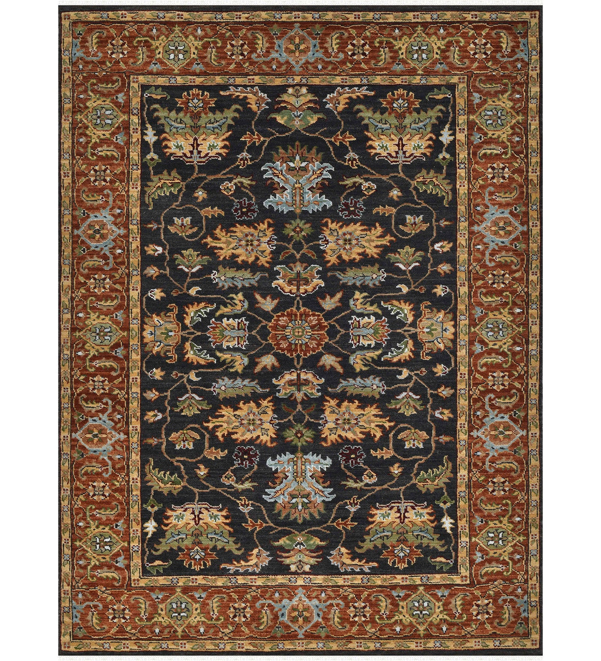 Creneau Traditional Pattern Hand Knotted Rectangle Anti-Skid Designer Carpet, Prayer Rug For Office Cabins, Small Living Spaces - 4'x6' Saraswati Global
