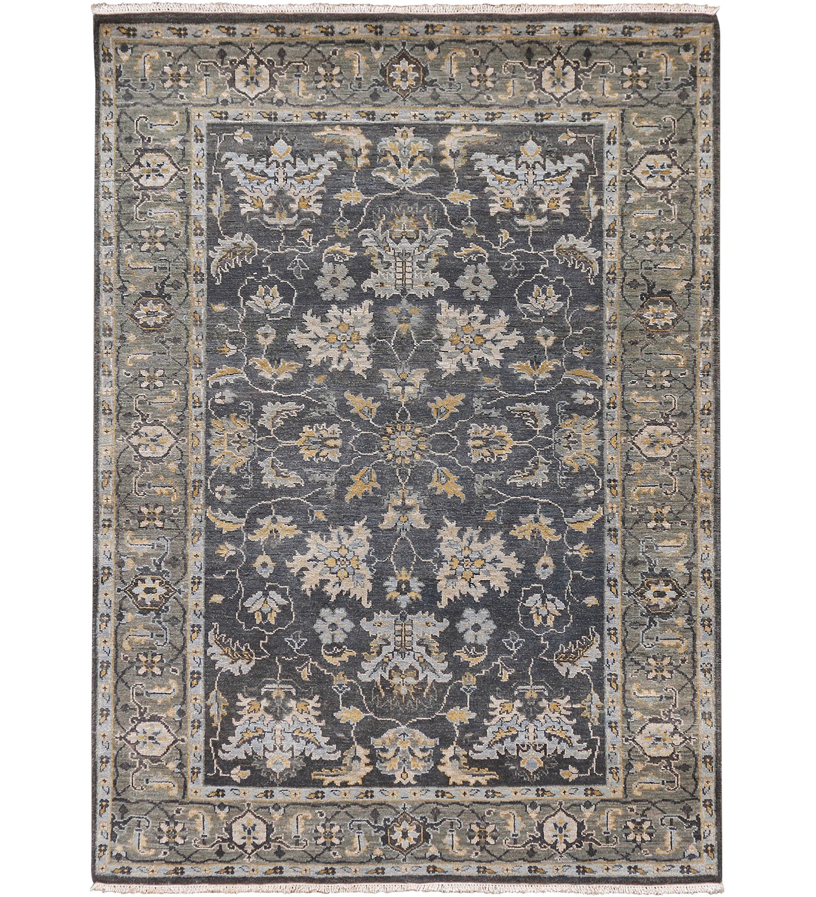 Heritage Traditional Pattern Hand Knotted Rectangle Anti-Skid Designer Carpet, Area Rug For Bed Room, Living Room - 6'x9'