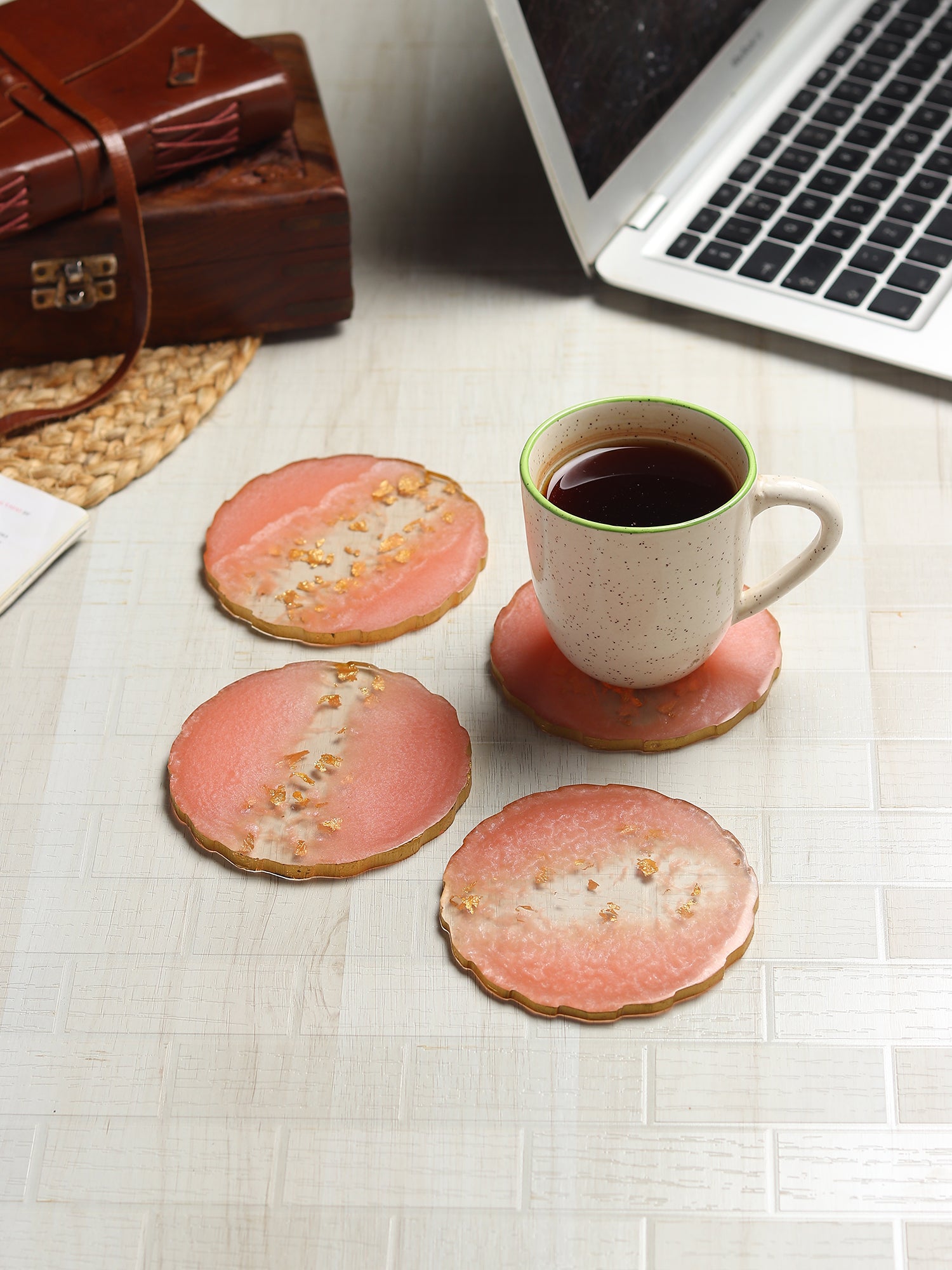 Pink Petal Coaster Set - Ouchcart