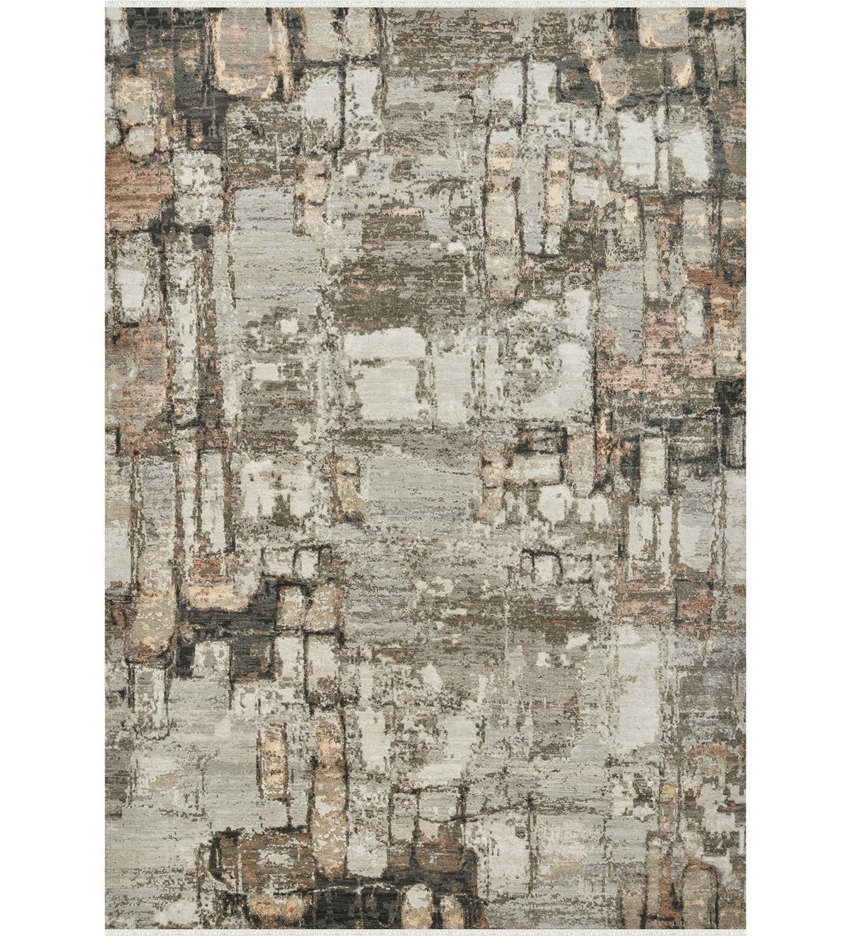 Ensemble Modern Pattern Hand Knotted Rectangle Anti-Skid Designer Carpet, Prayer Rug For Office Cabins, Small Living Spaces - 2'x3' Saraswati Global