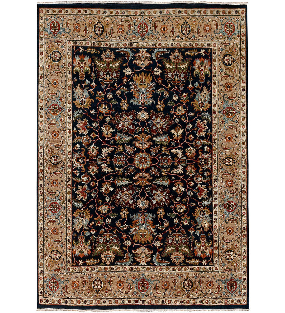 Heritage Classic Pattern Hand Knotted Rectangle Anti-Skid Designer Carpet, Prayer Rug For Office Cabins, Small Living Spaces - 3'X5' Saraswati Global