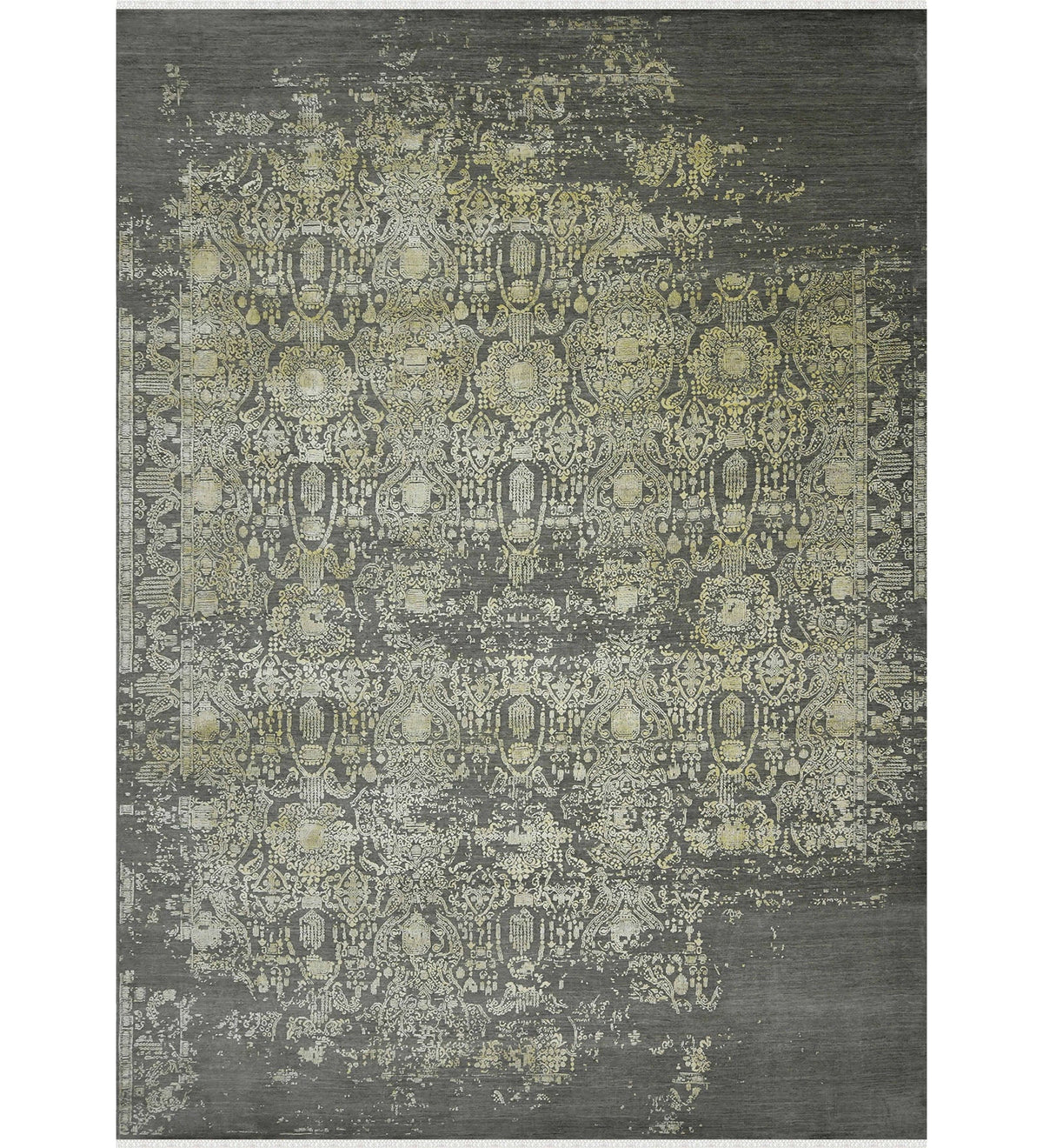 Pearl Transitional Pattern Hand Knotted Rectangle Anti-Skid Designer Carpet, Prayer Rug For Office Cabins, Small Living Spaces - 2'X3' Saraswati Global