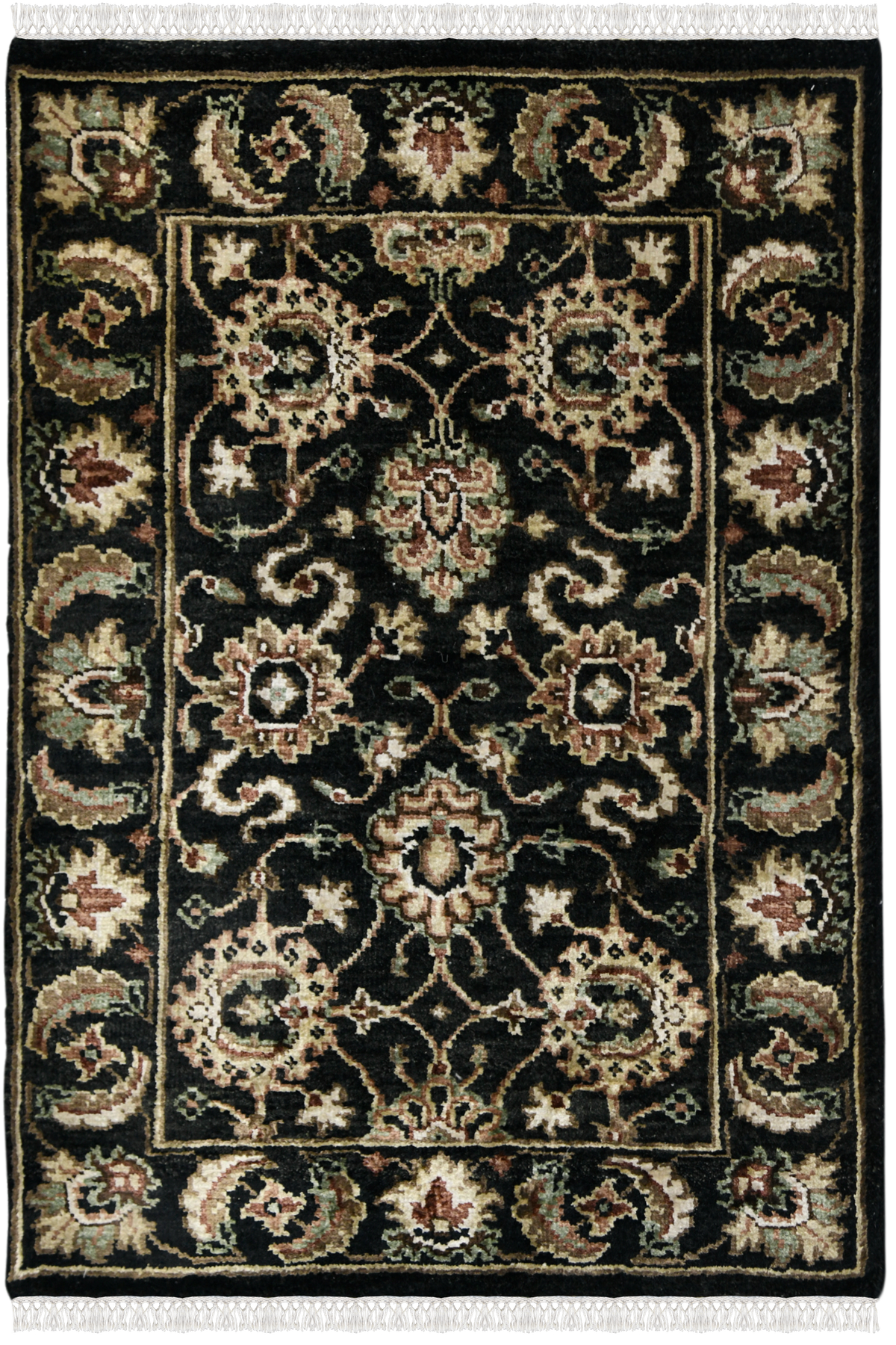 Luxor Classic Pattern Hand Knotted Rectangle Anti-Skid Designer Carpet, Prayer Rug For Office Cabins, Small Living Spaces - 2'X3' Saraswati Global