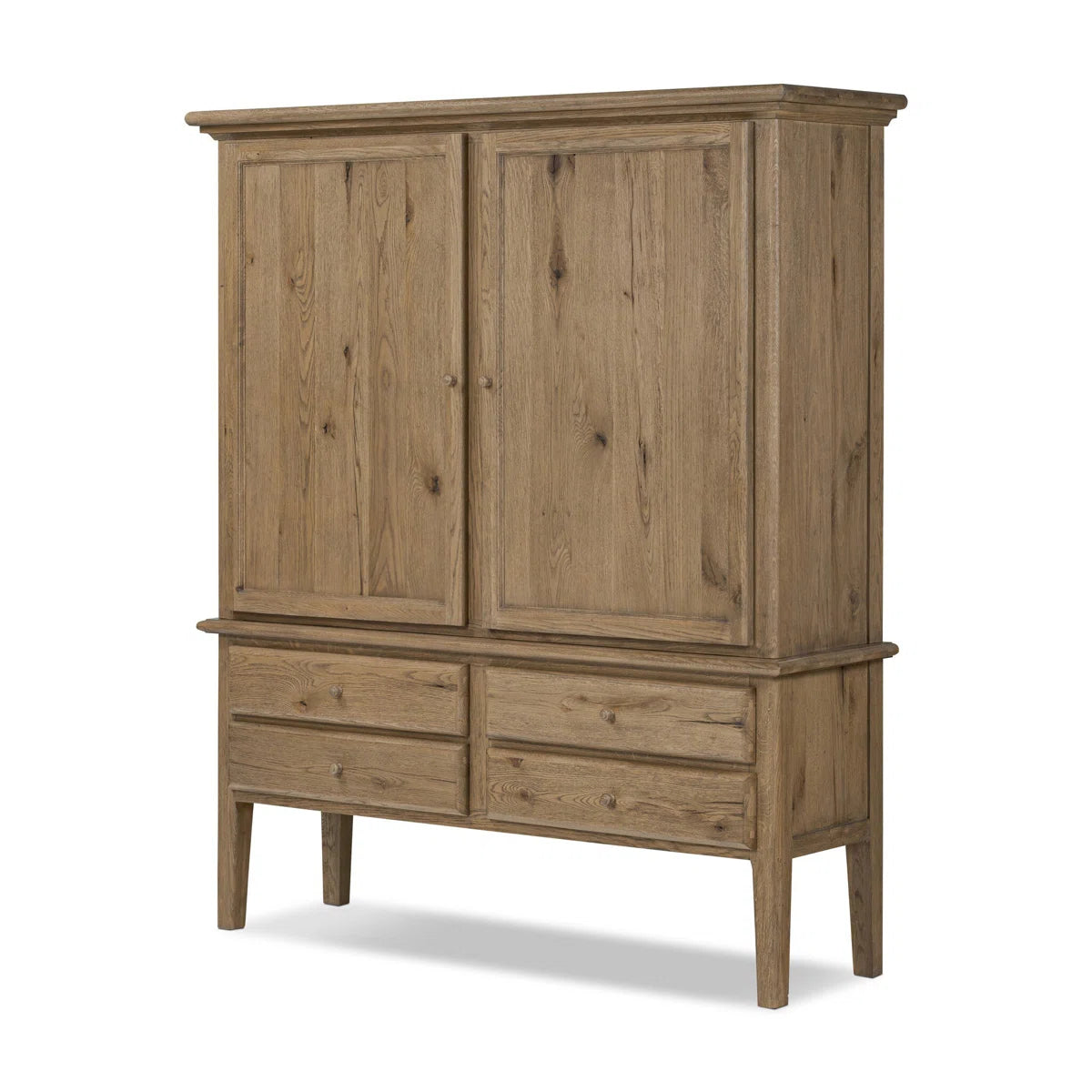 Alena Cabinet – Worn Oak Wooden Storage Cabinet for Bedroom or Living Room OUCH CART
