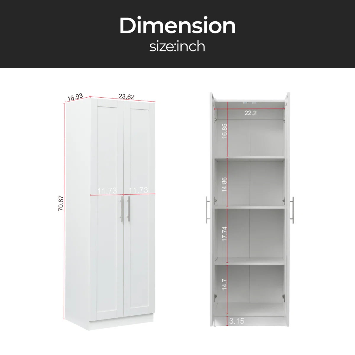 Blondean Bedroom Armoire – Space-Saving Wardrobe Closet with Ample Storage OUCH CART