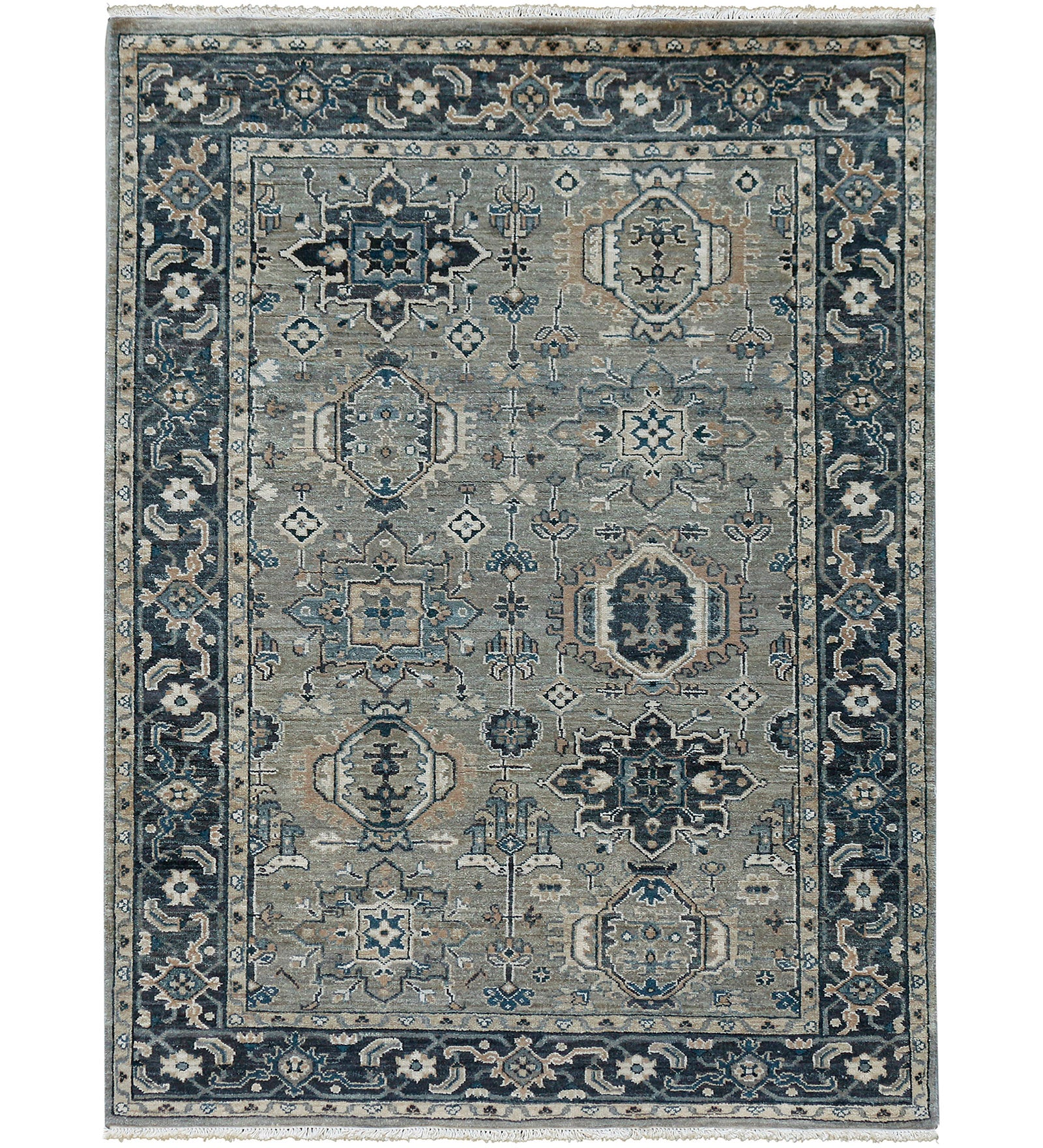 Heritage Traditional Pattern Hand Knotted Rectangle Anti-Skid Designer Carpet, Area Rug For Bed Room, Living Room - 6'x9'