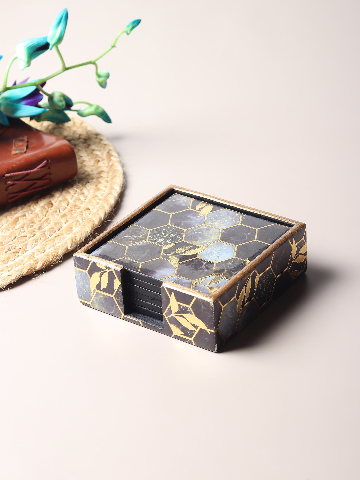 Gilded Hive Coaster Set of 4