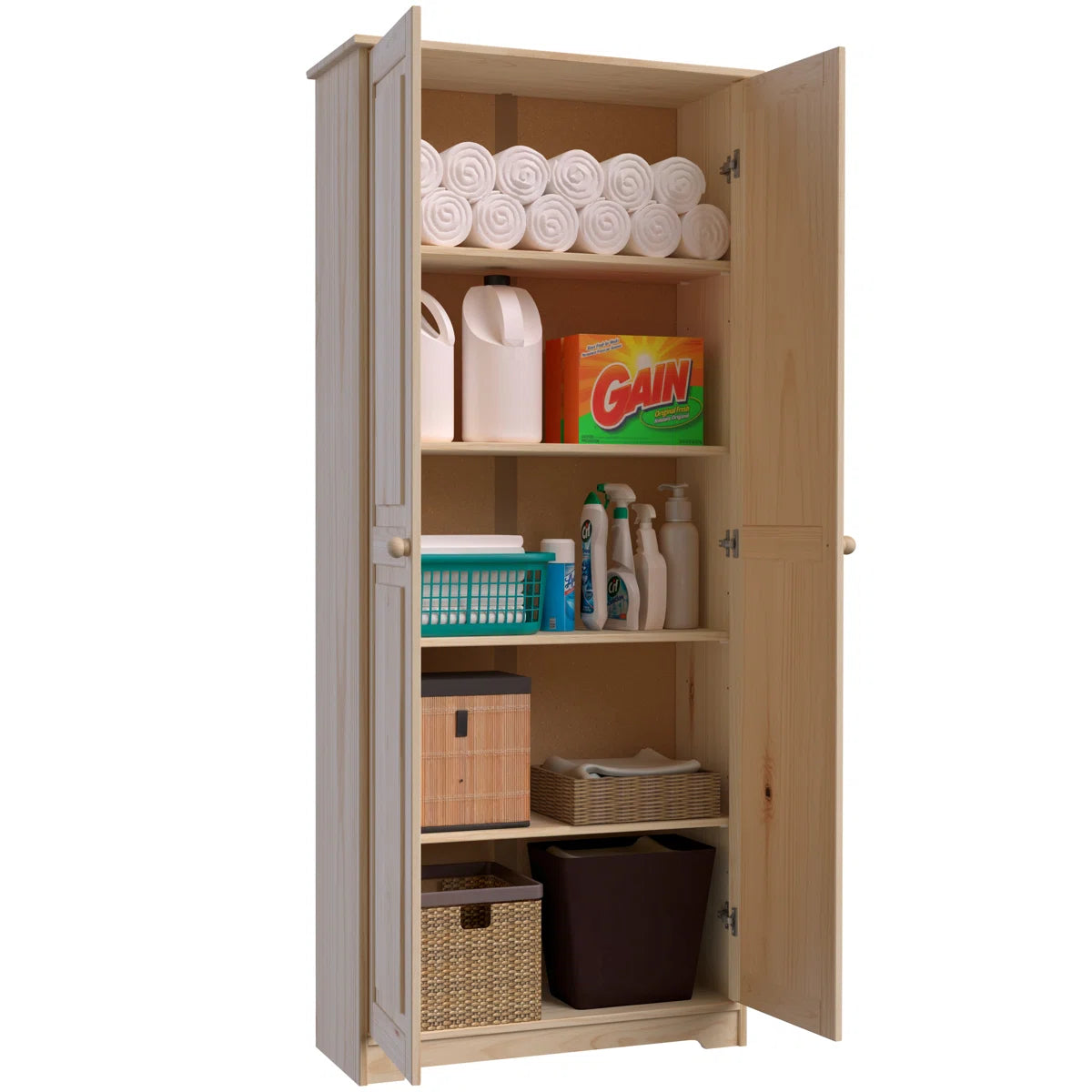 Jadian Freestanding Wardrobe Closet 1.0 4 Shelves 2 Drawers Modern Organization OUCH CART