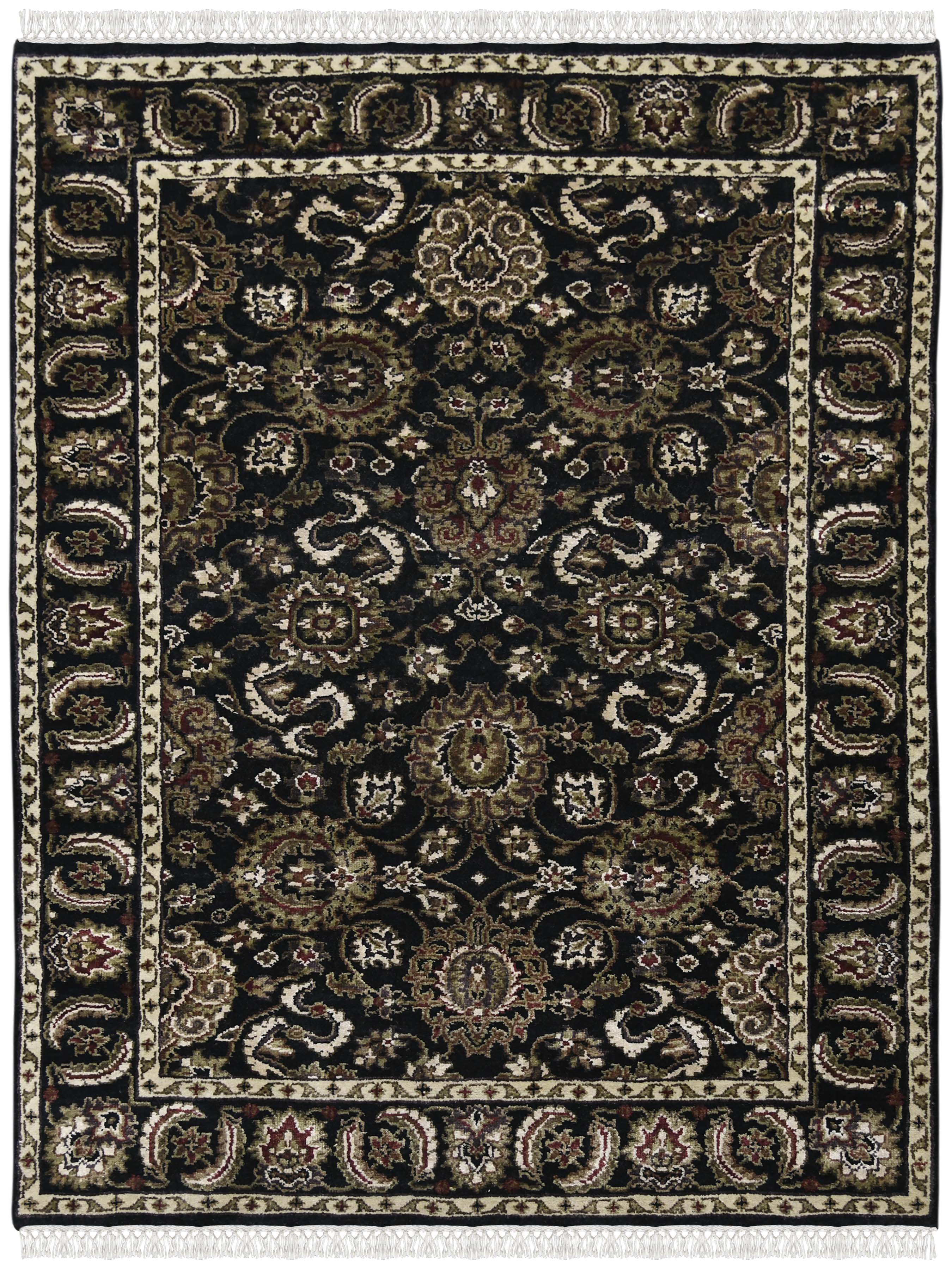 Luxor Classic Pattern Hand Knotted Rectangle Anti-Skid Designer Carpet, Prayer Rug For Office Cabins, Small Living Spaces - 2'X3'