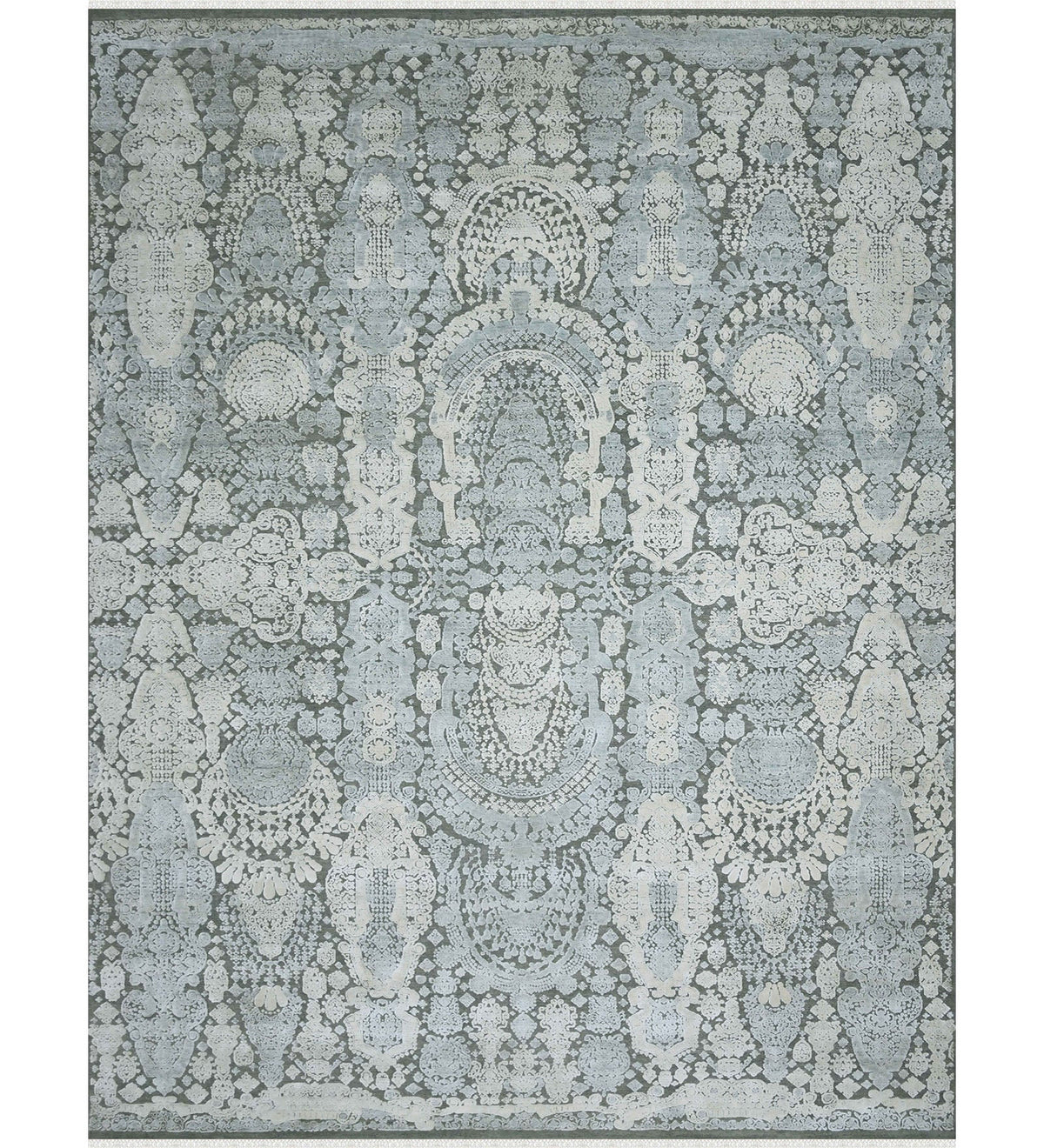 Euphoria Transitional Pattern Hand Knotted Rectangle Anti-Skid Designer Carpet, Prayer Rug For Office Cabins, Small Living Spaces - 4'x6' Saraswati Global
