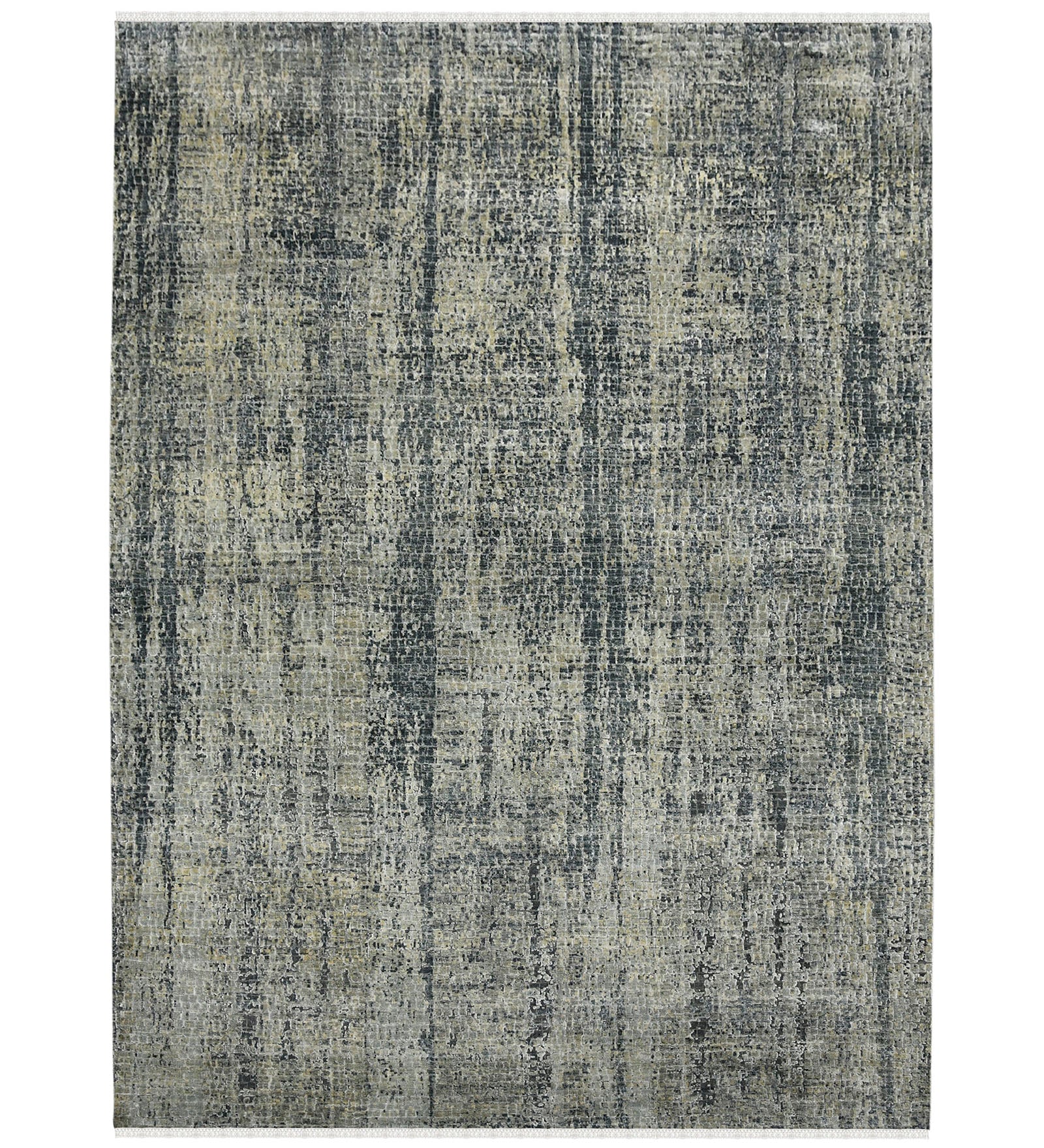 Emerald Modern Pattern Hand Knotted Rectangle Anti-Skid Designer Carpet, Prayer Rug For Office Cabins, Small Living Spaces - 2'X3'