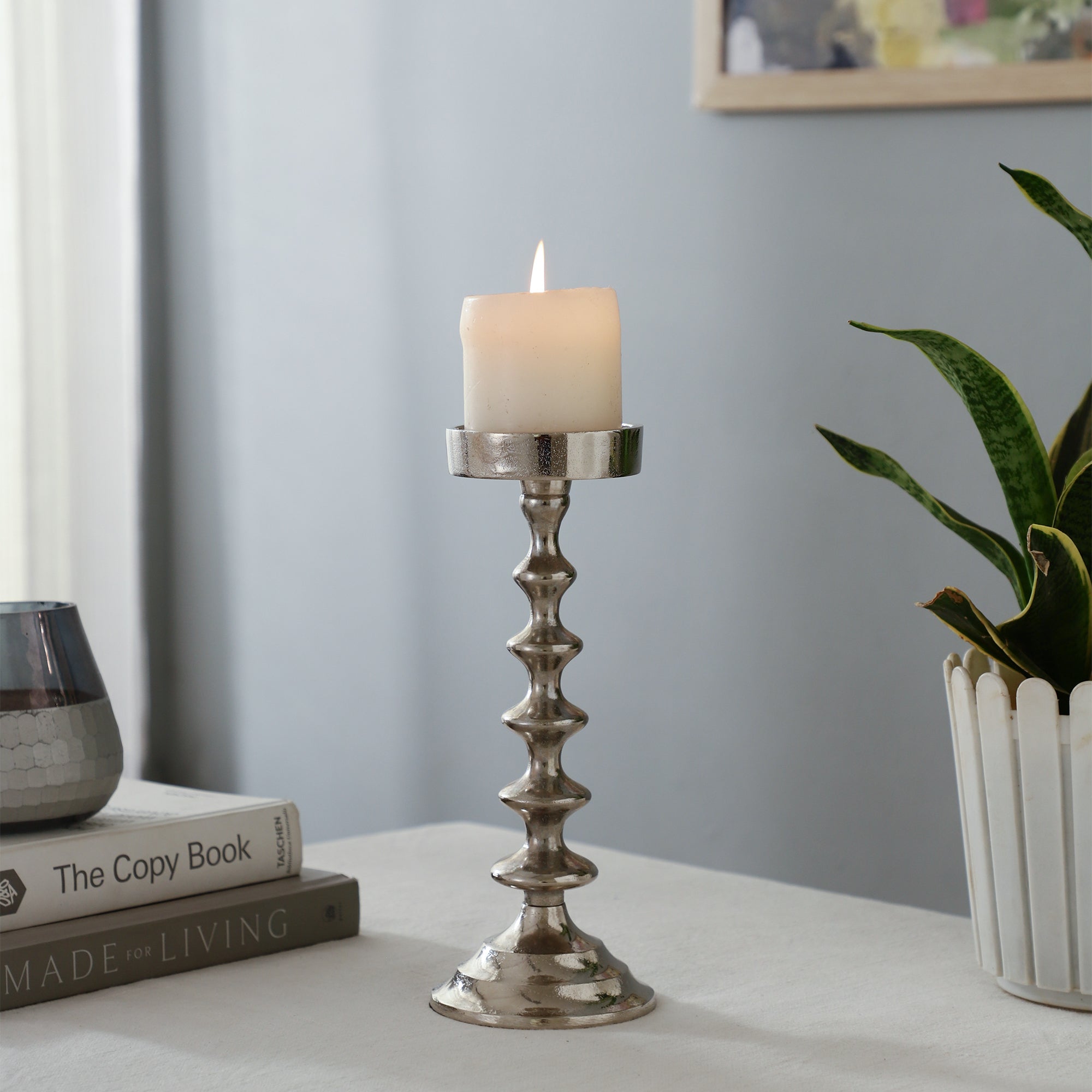 Ebon Whisper Silver Candle holders - OUCHCART | Candle holder