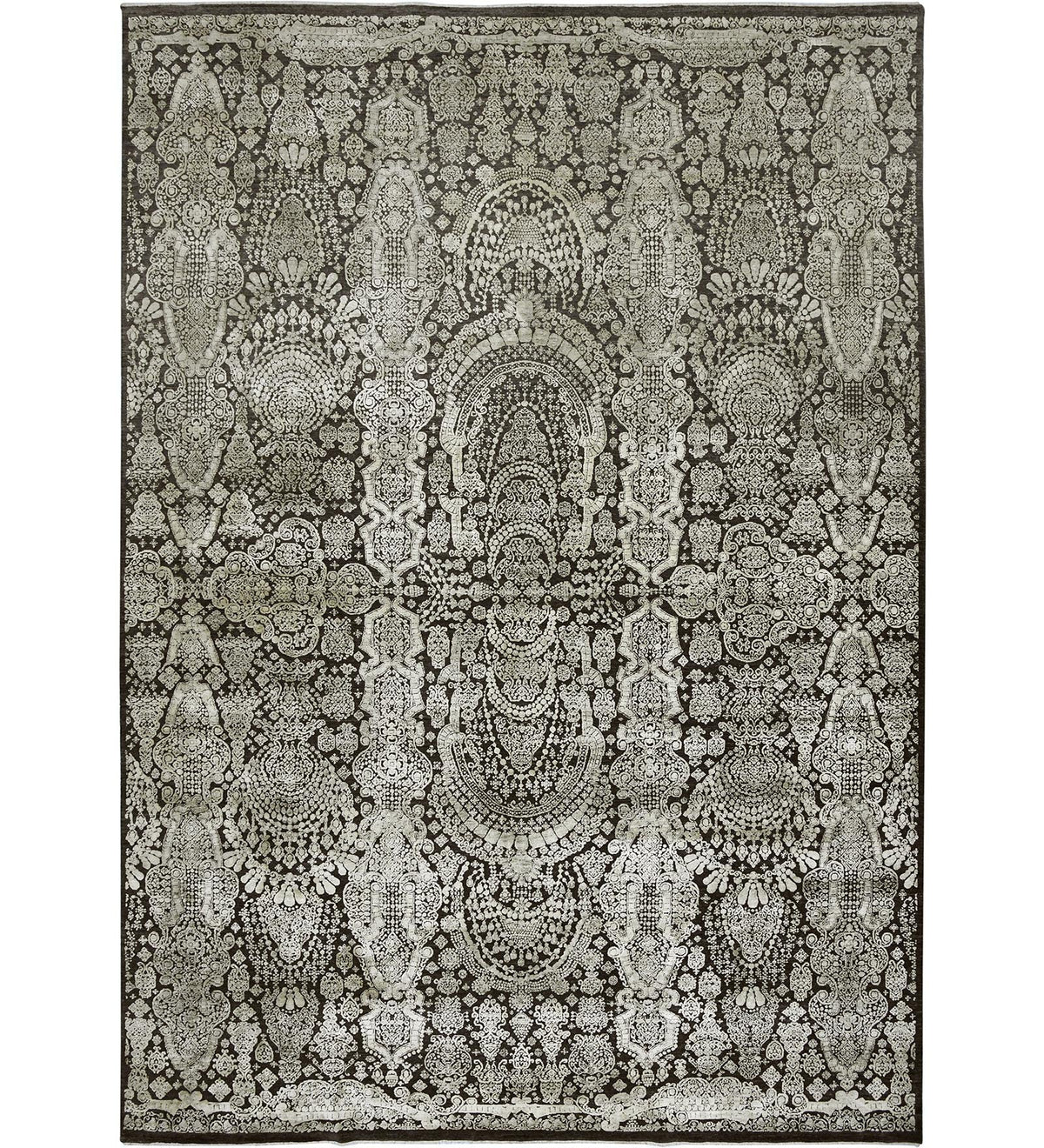 Euphoria Transitional Pattern Hand Knotted Rectangle Anti-Skid Designer Carpet, Prayer Rug For Office Cabins, Small Living Spaces - 2'X3' Saraswati Global