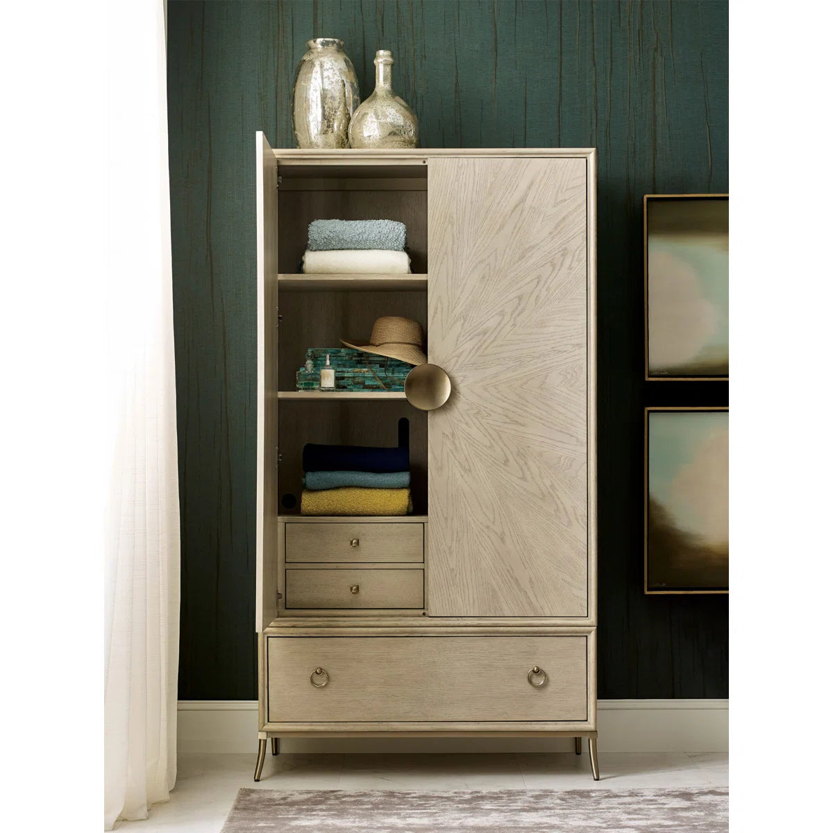 Contemporary Armoire – Elegant Wooden Wardrobe Closet for Home OUCH CART