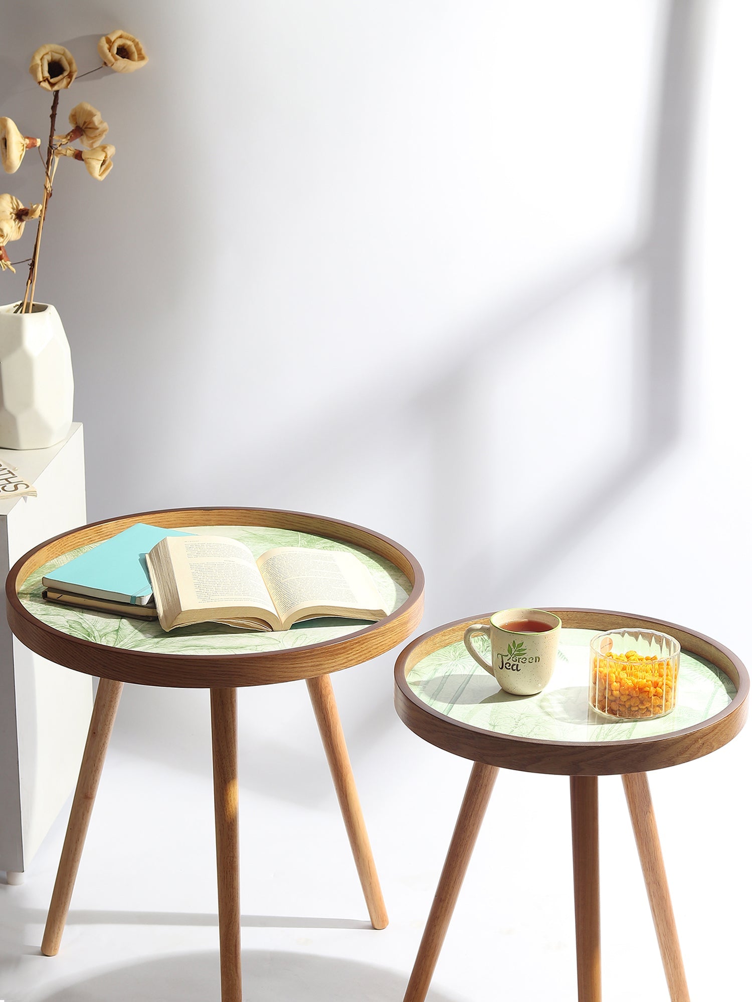 The Grove wood Table Set of 2 M.M.I. OVERSEAS
