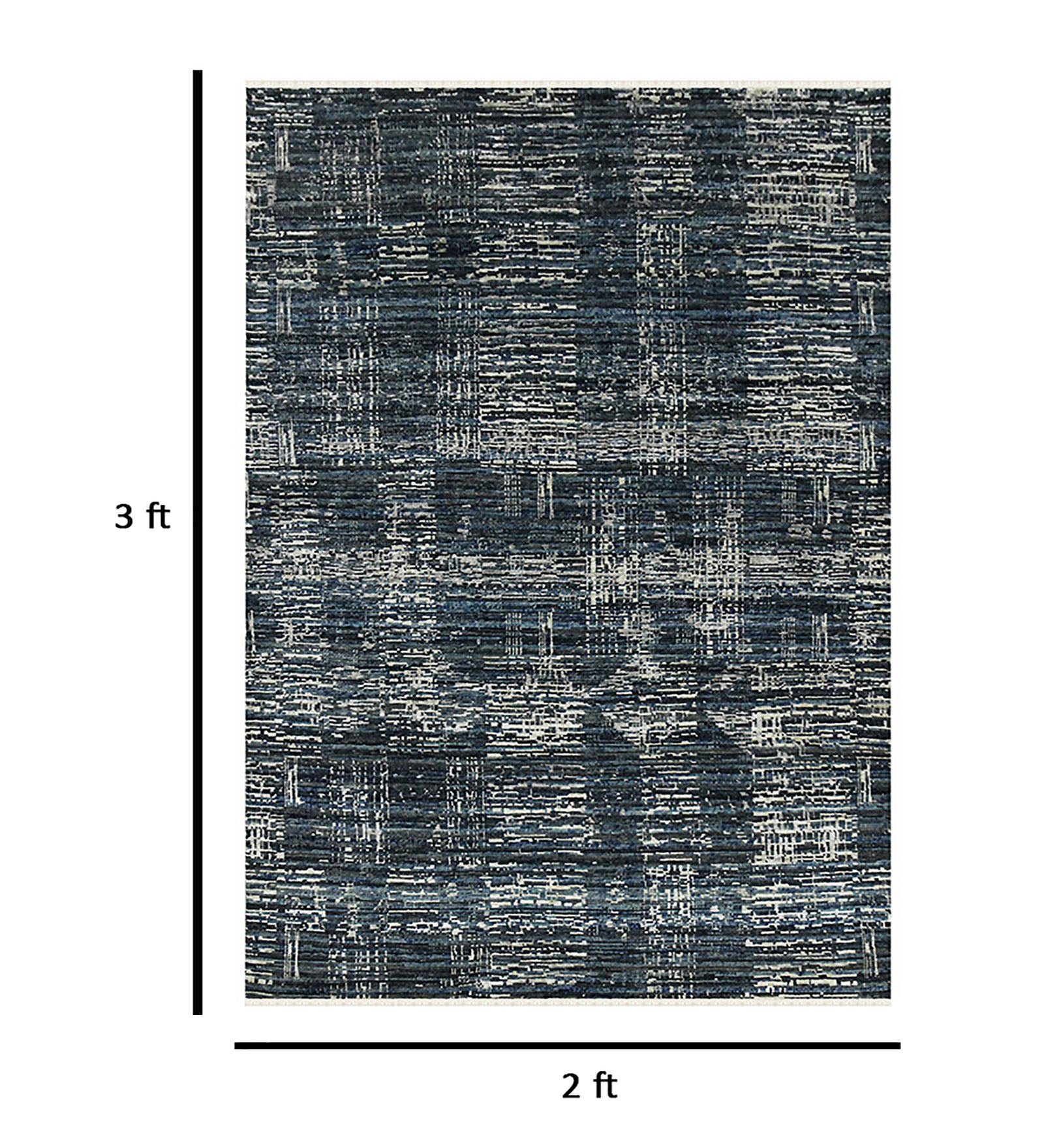 Metropolis Modern Pattern Hand Knotted Rectangle Anti-Skid Designer Carpet, Prayer Rug For Office Cabins, Small Living Spaces - 2'X3'