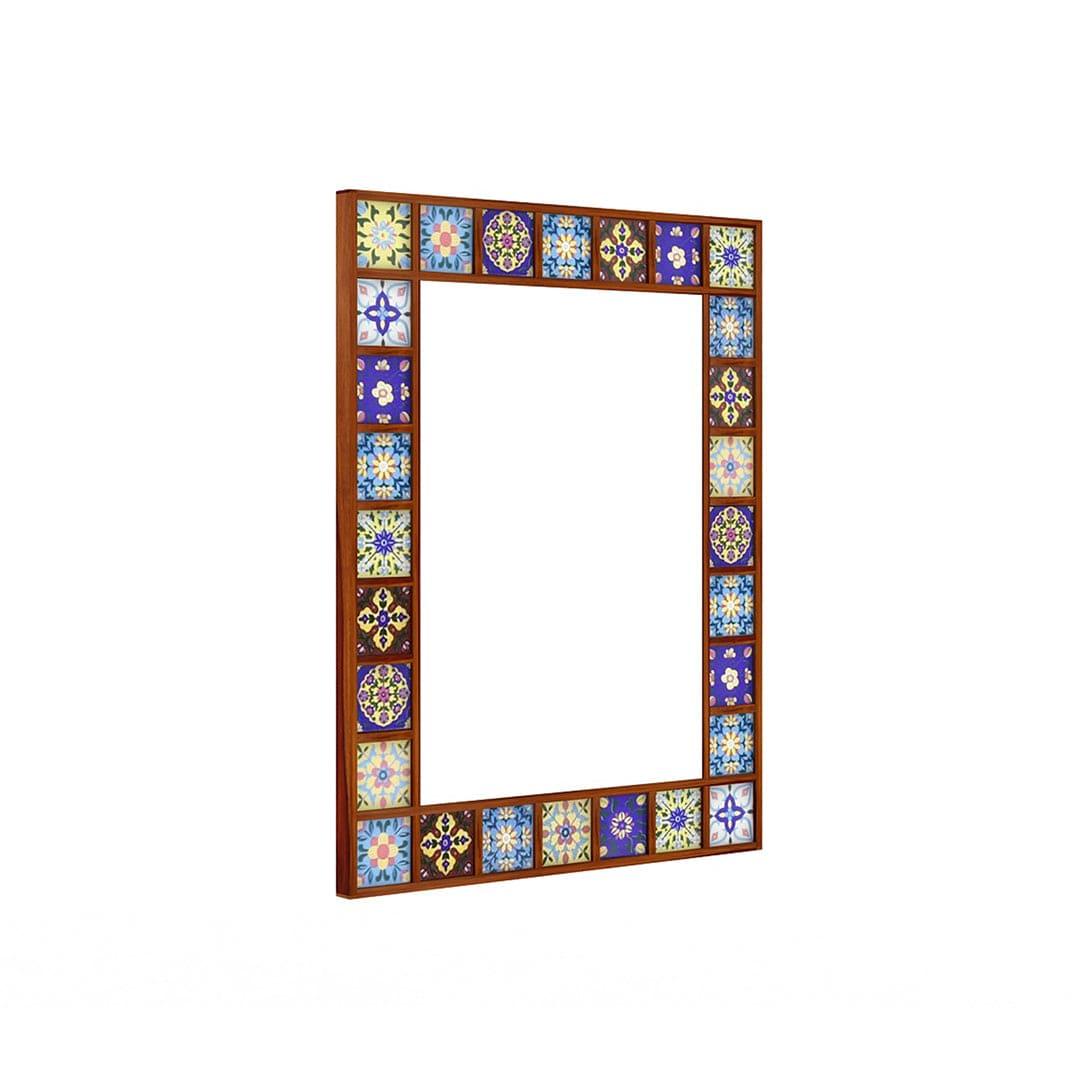 Boho Mirror With Sheesham Wood Frame - Ouch Cart
