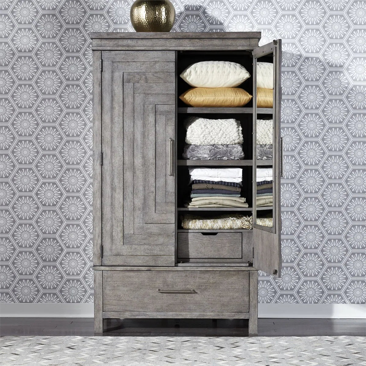 Elle Bedroom Armoire – Space-Saving Wardrobe Closet with Ample Storage OUCH CART