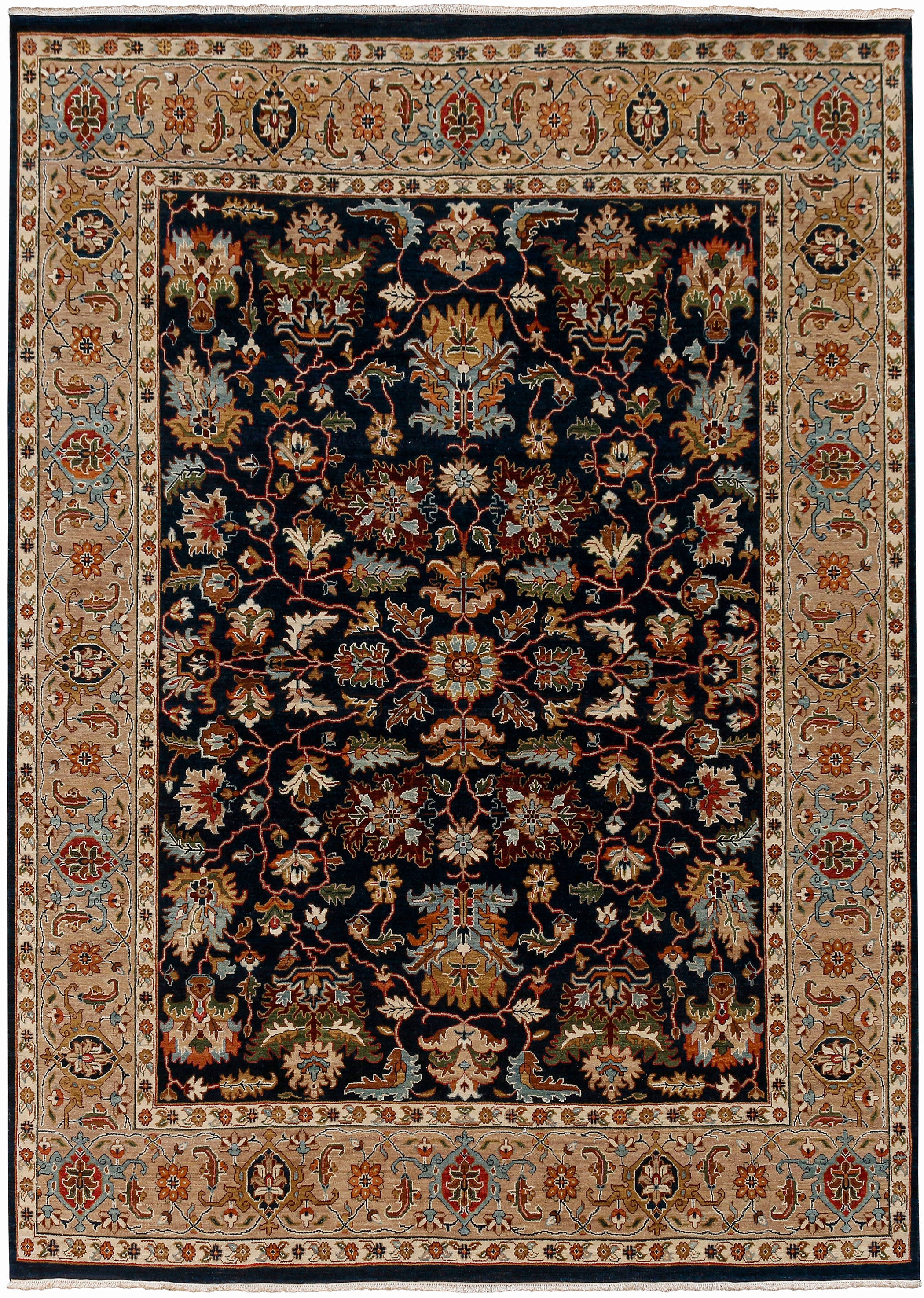 Heritage Classic Pattern Hand Knotted Rectangle Anti-Skid Designer Carpet, Prayer Rug For Office Cabins, Small Living Spaces - 4'X6' Saraswati Global