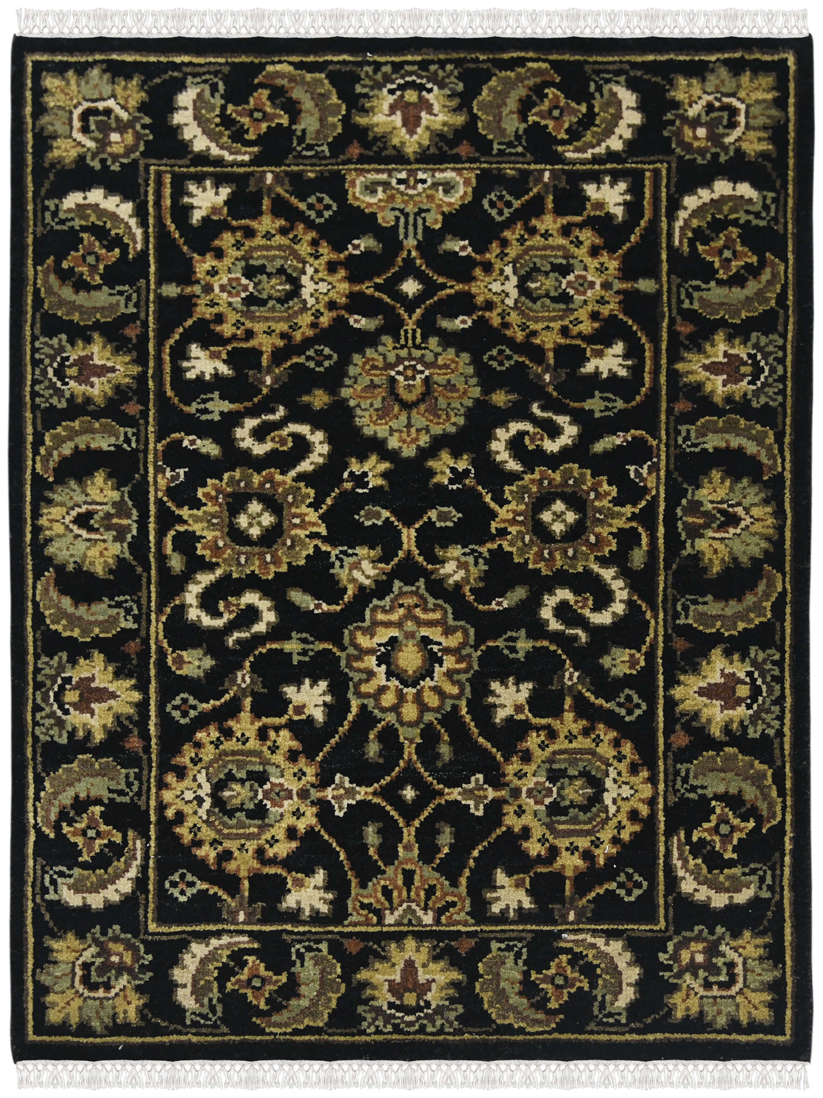 Luxor Classic Pattern Hand Knotted Rectangle Anti-Skid Designer Carpet, Prayer Rug For Office Cabins, Small Living Spaces - 2'X3'