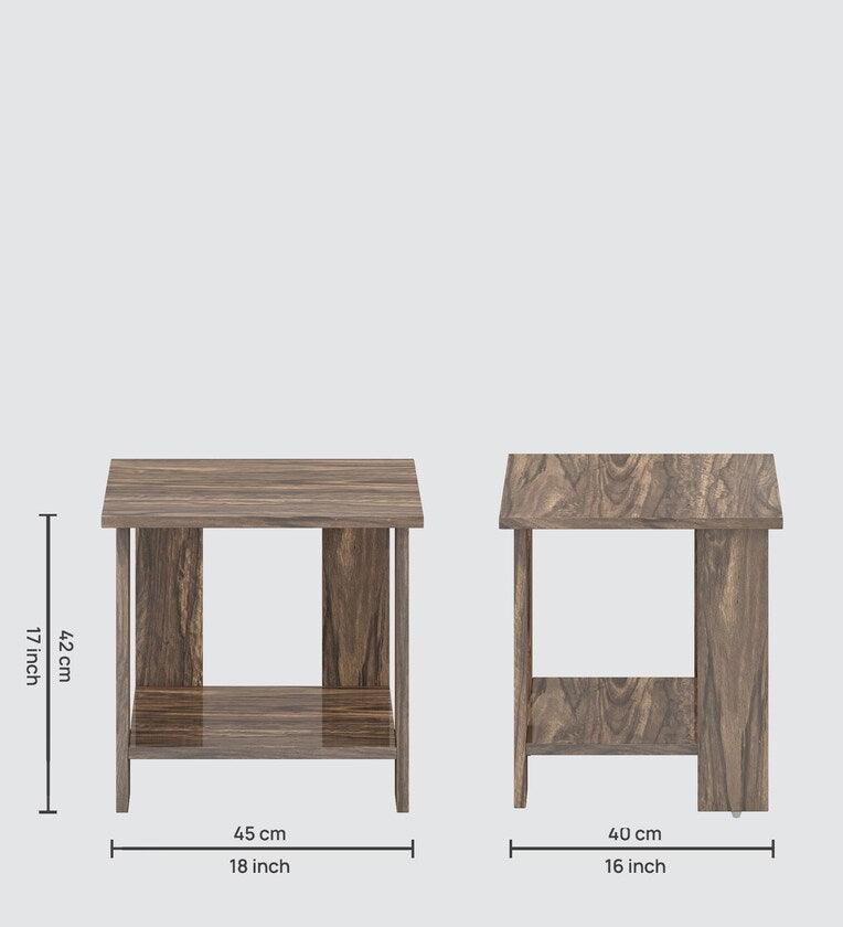 Bedside Table In Dark Walnut Finish - Ouch Cart