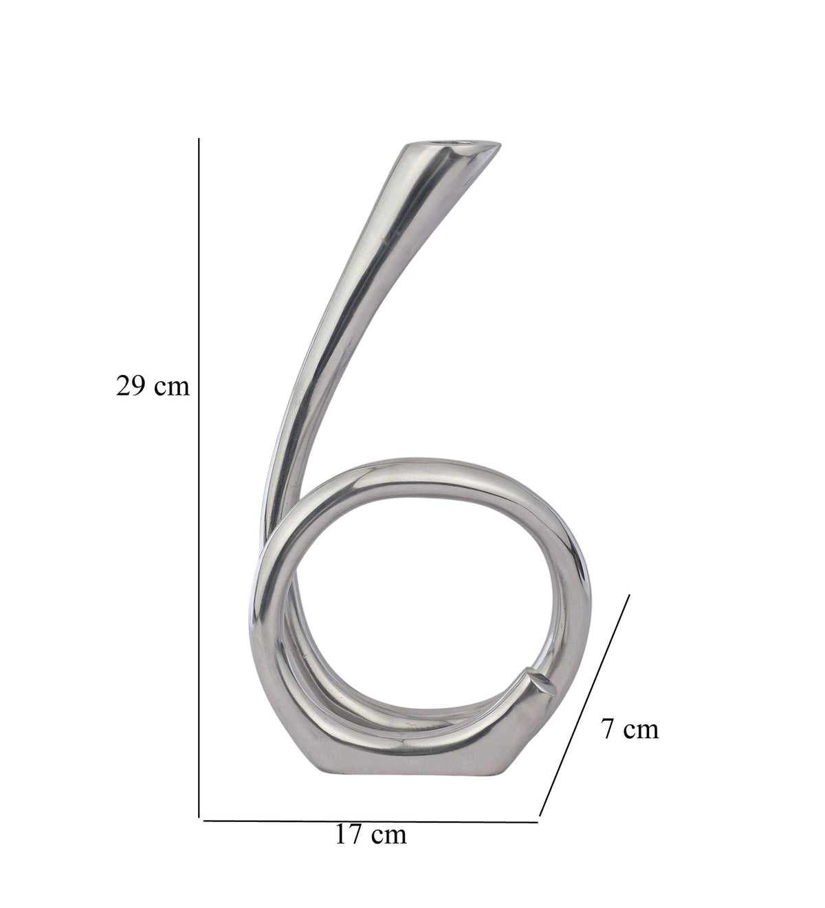 Flame Twisted Candle Holder Silver M.M.I. OVERSEAS