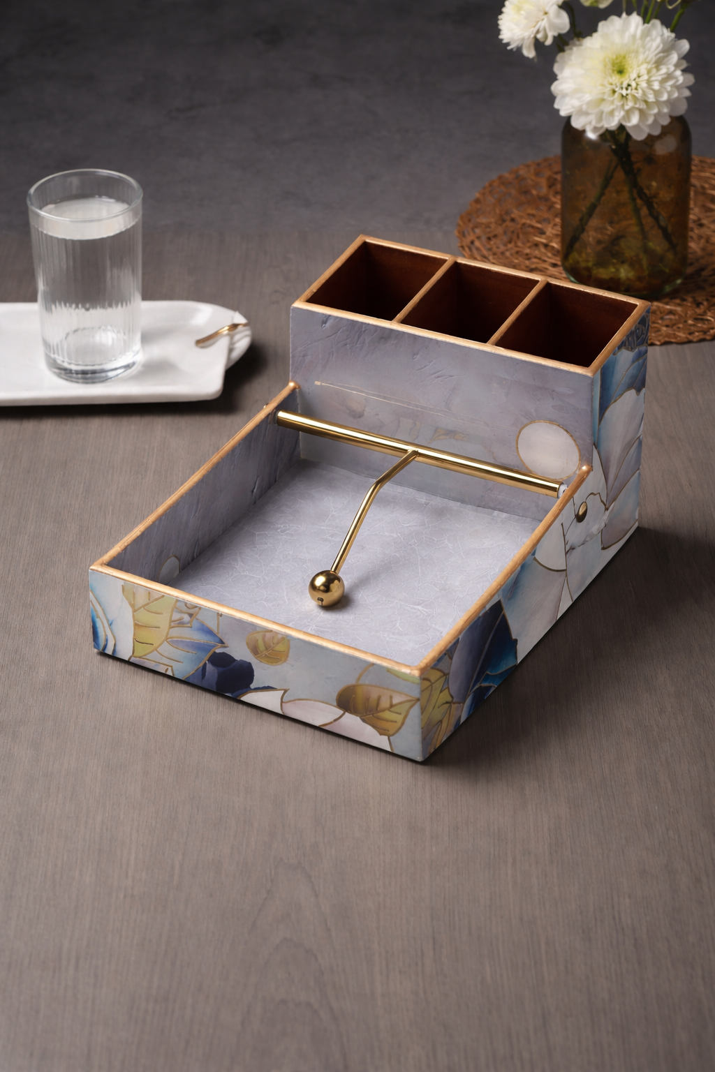 Azure Whisper Cutlery and Tissue Holder M.M.I. OVERSEAS