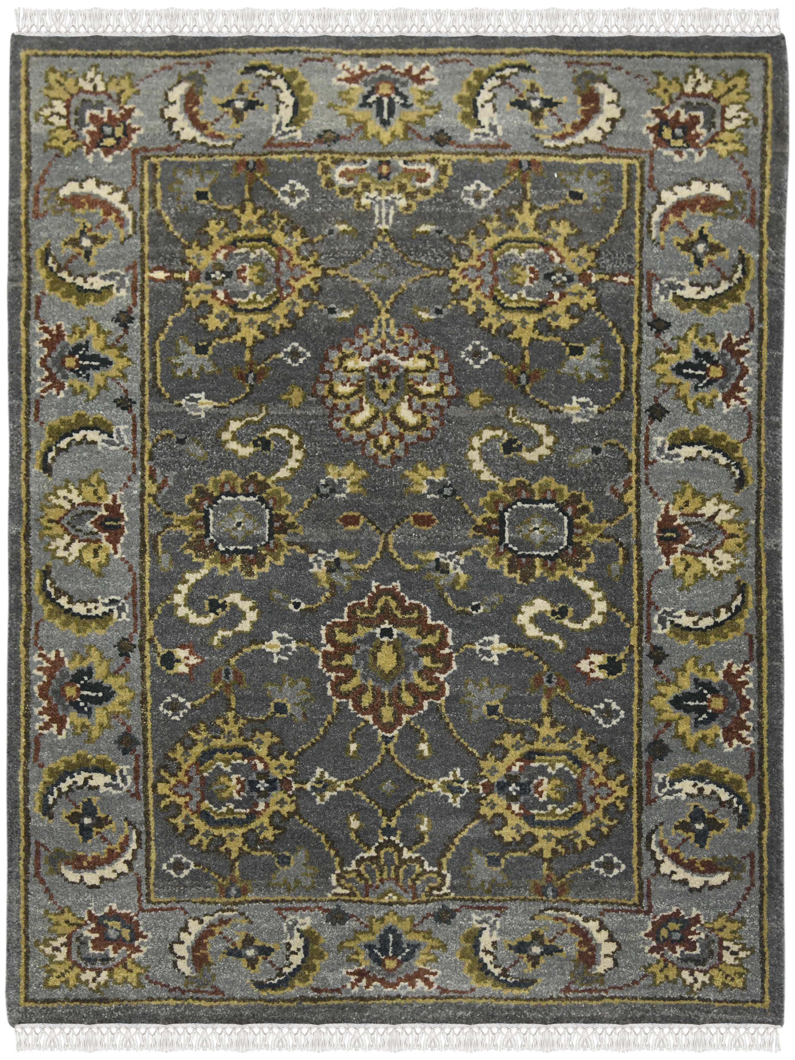 Luxor Classic Pattern Hand Knotted Rectangle Anti-Skid Designer Carpet, Prayer Rug For Office Cabins, Small Living Spaces - 2'X3' Saraswati Global
