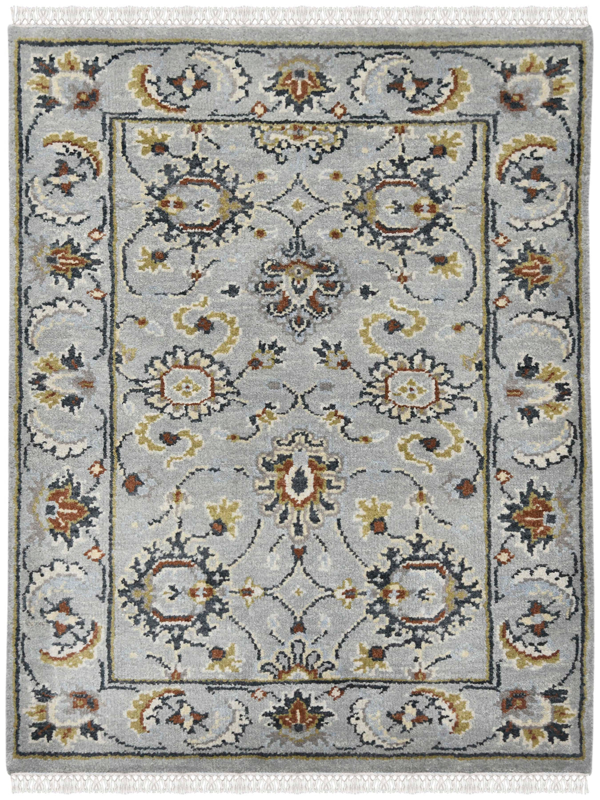Luxor Classic Pattern Hand Knotted Rectangle Anti-Skid Designer Carpet, Prayer Rug For Office Cabins, Small Living Spaces - 2'X3' Saraswati Global