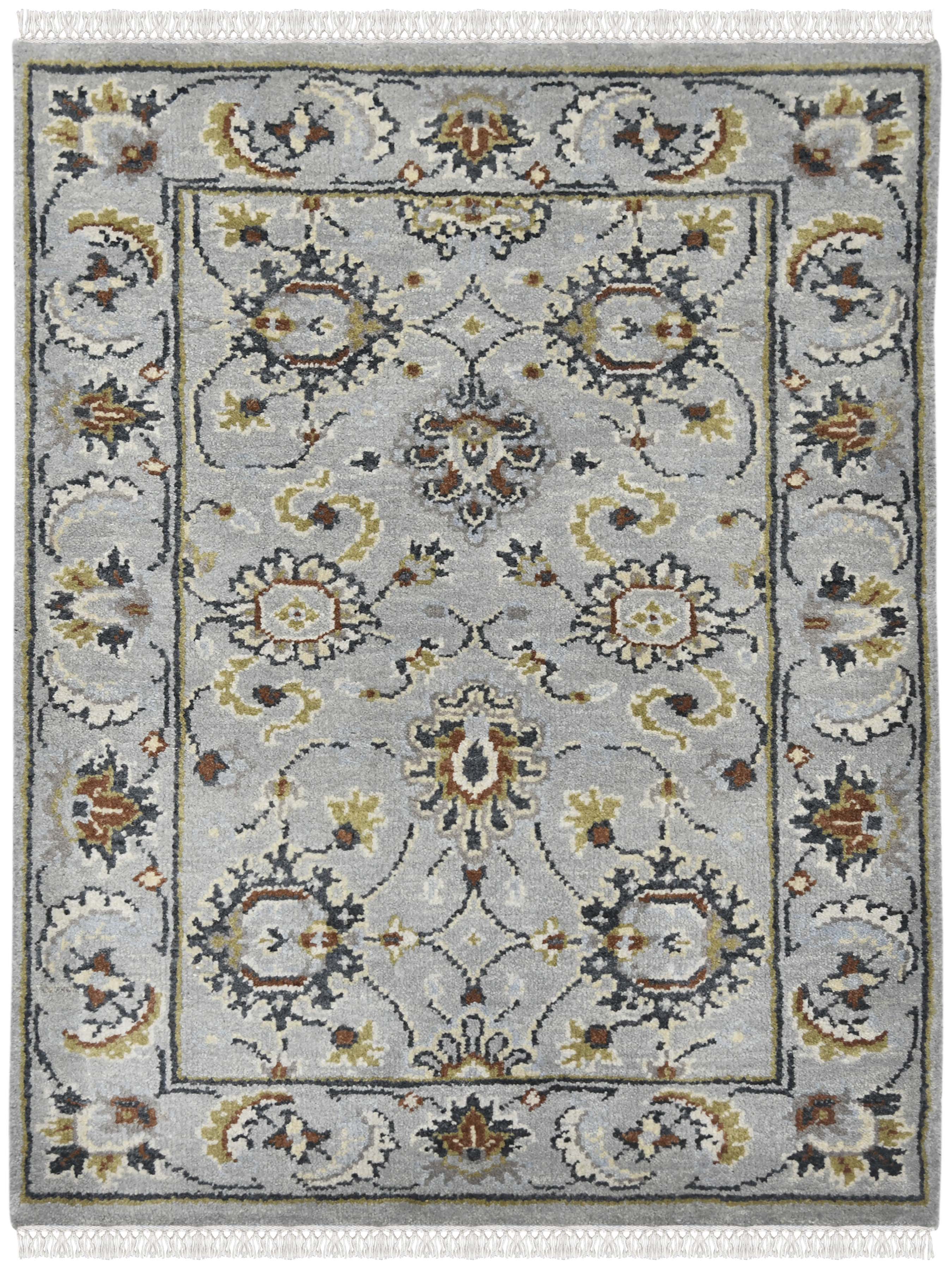 Luxor Classic Pattern Hand Knotted Rectangle Anti-Skid Designer Carpet, Prayer Rug For Office Cabins, Small Living Spaces - 2'X3'