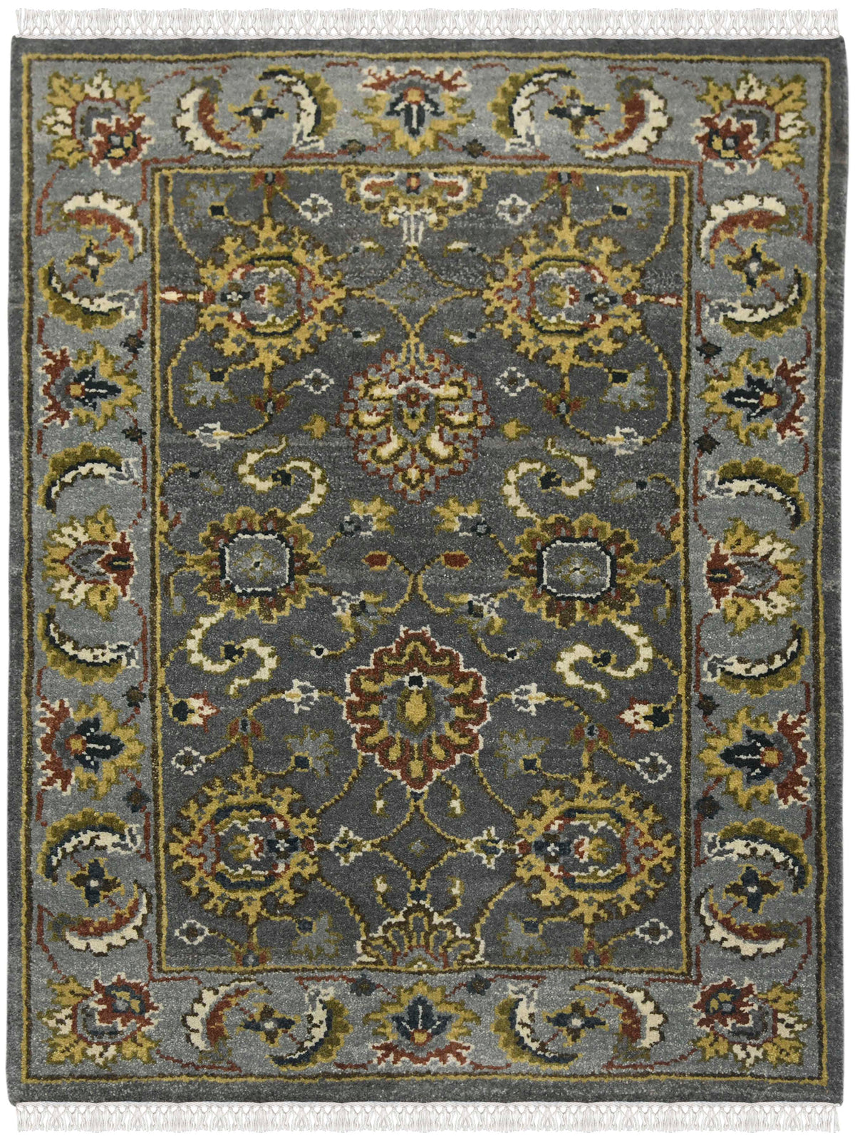 Luxor Classic Pattern Hand Knotted Rectangle Anti-Skid Designer Carpet, Prayer Rug For Office Cabins, Small Living Spaces - 2'X3' Saraswati Global